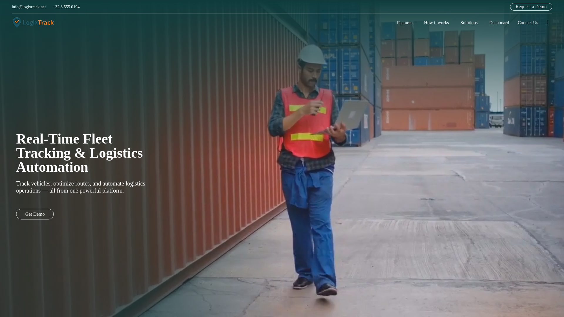 website screenshot of https://logixtrack.net/