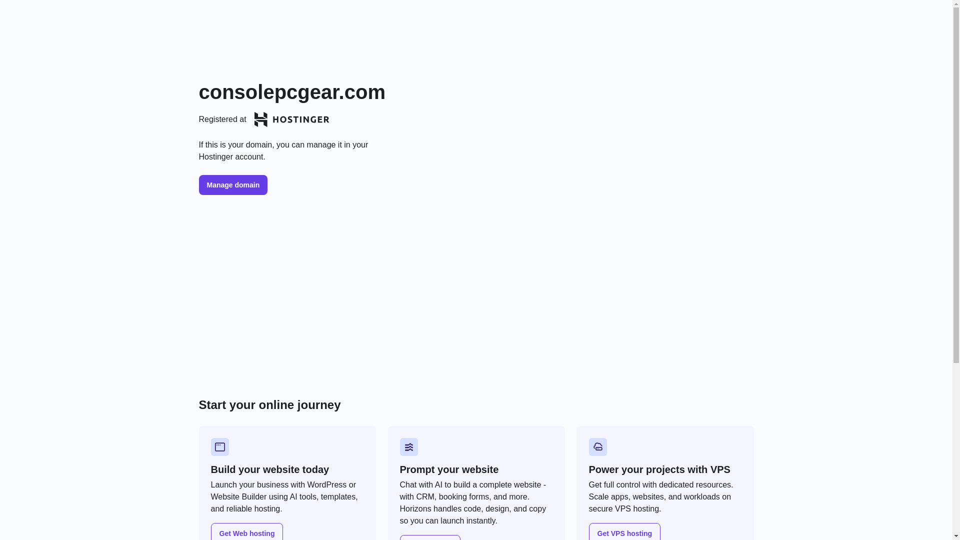 website screenshot of https://consolepcgear.com/