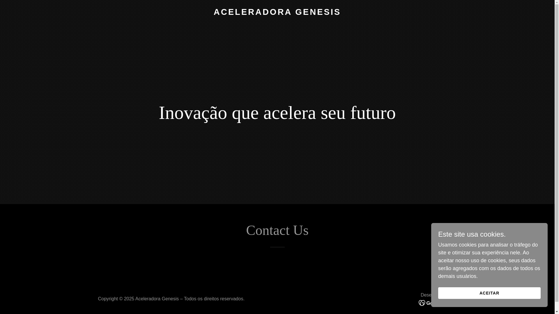 website screenshot of https://aceleradoragenesis.com/