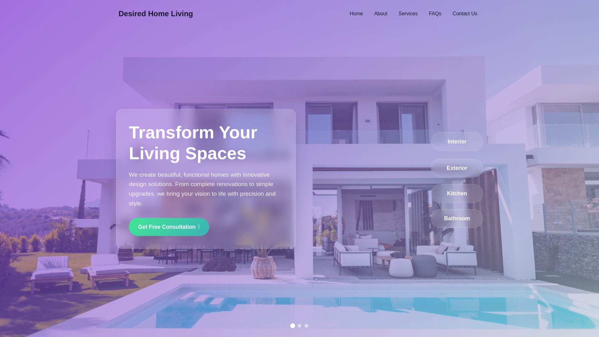 website screenshot of https://desiredhomeliving.info