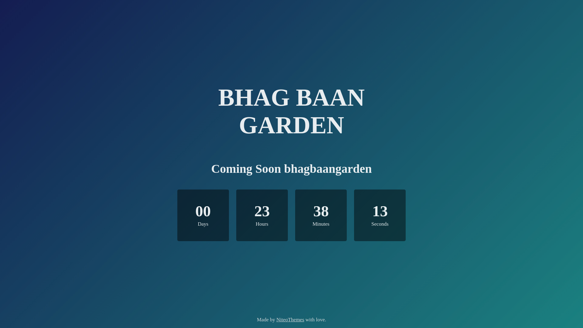 website screenshot of https://bhagbaangarden.com/