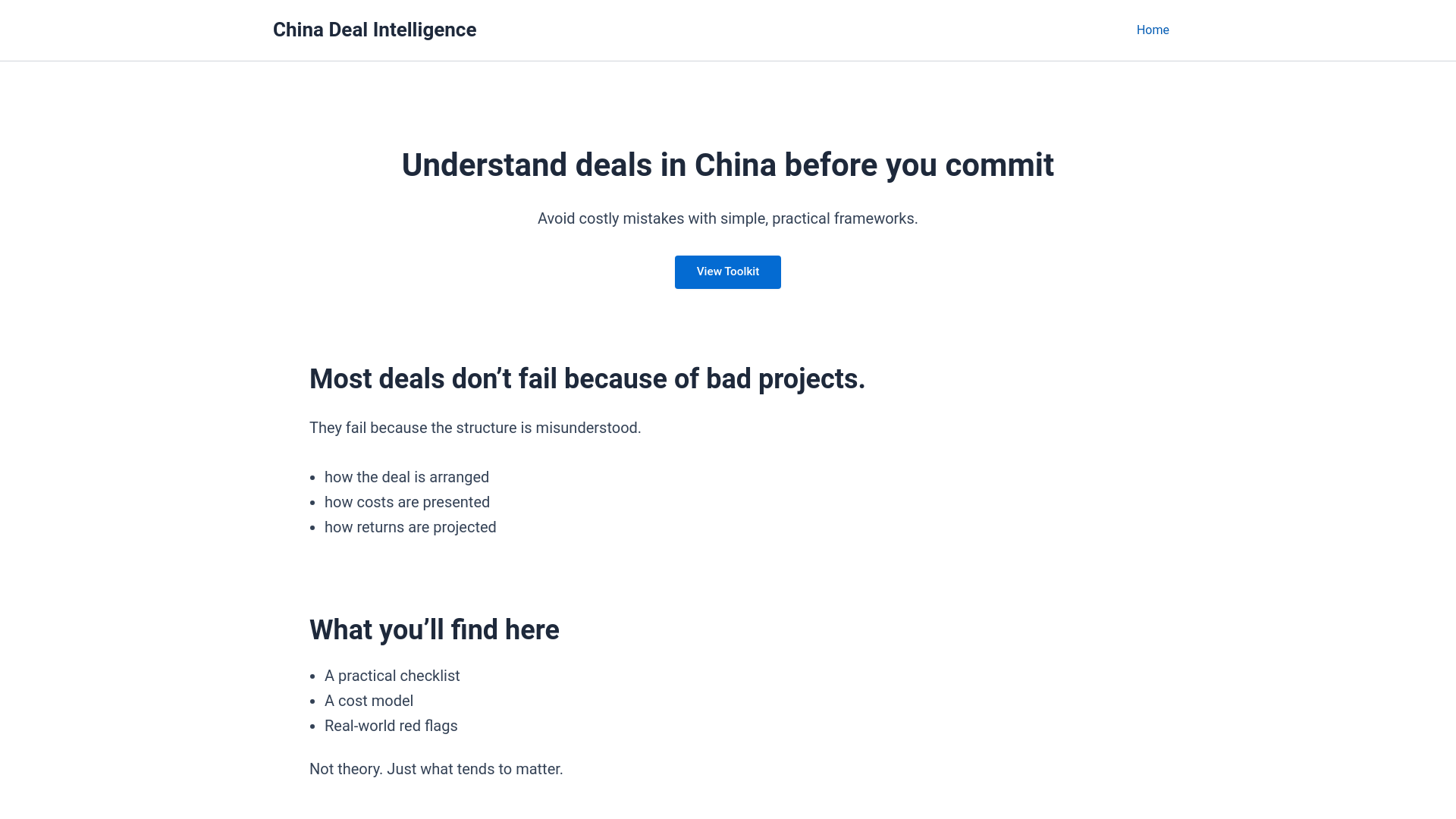 website screenshot of https://chinadealintelligence.com