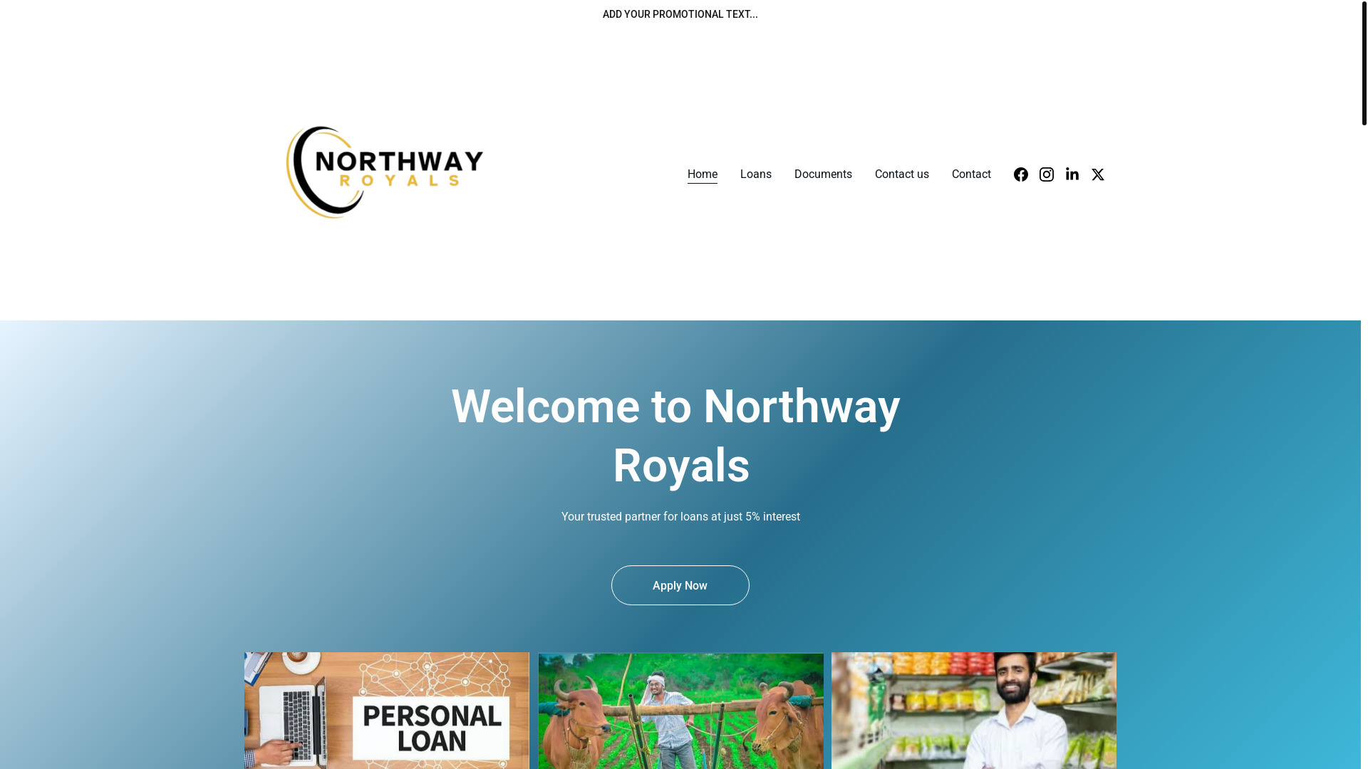 website screenshot of https://northwayroyals.in/
