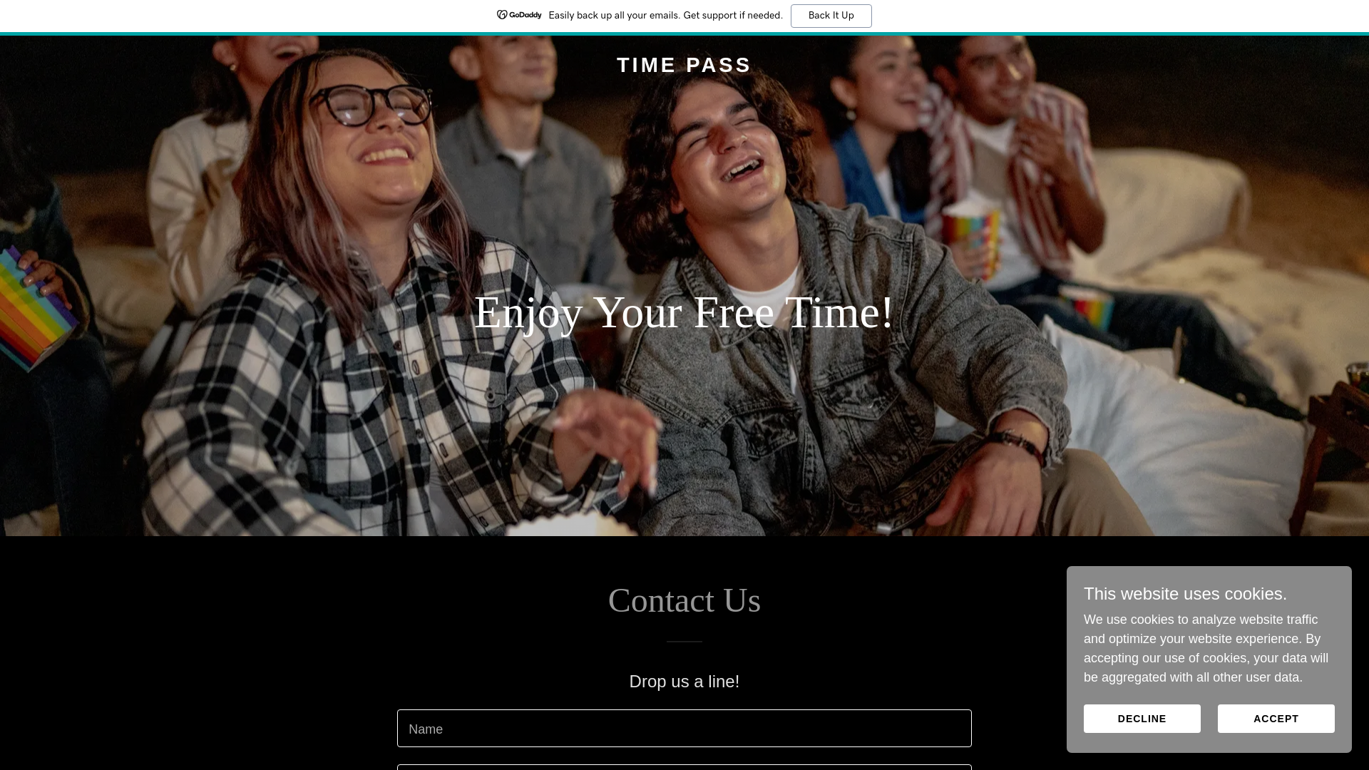 website screenshot of https://timepass.uk/