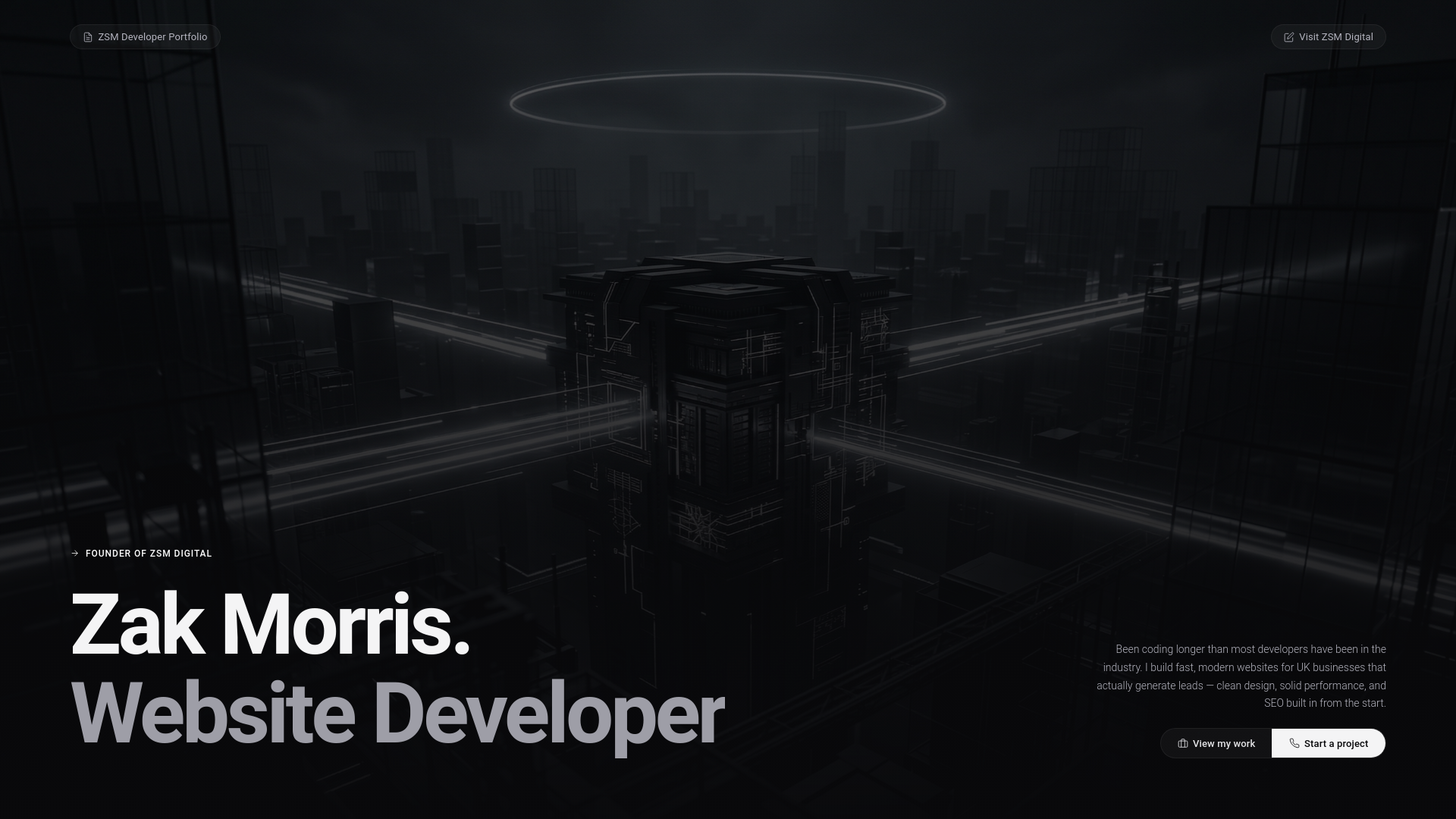 website screenshot of https://zakmorris.net/