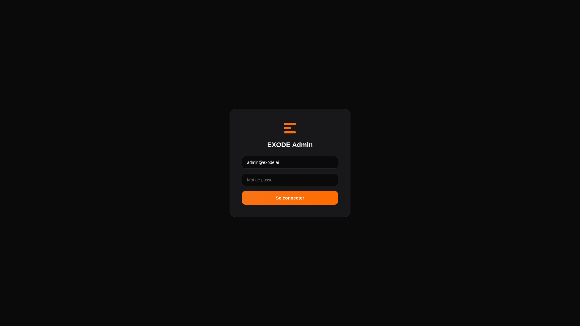 website screenshot of https://exode-admin.pages.dev/