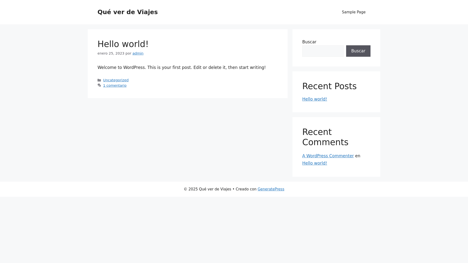website screenshot of https://queverdeviajes.com/