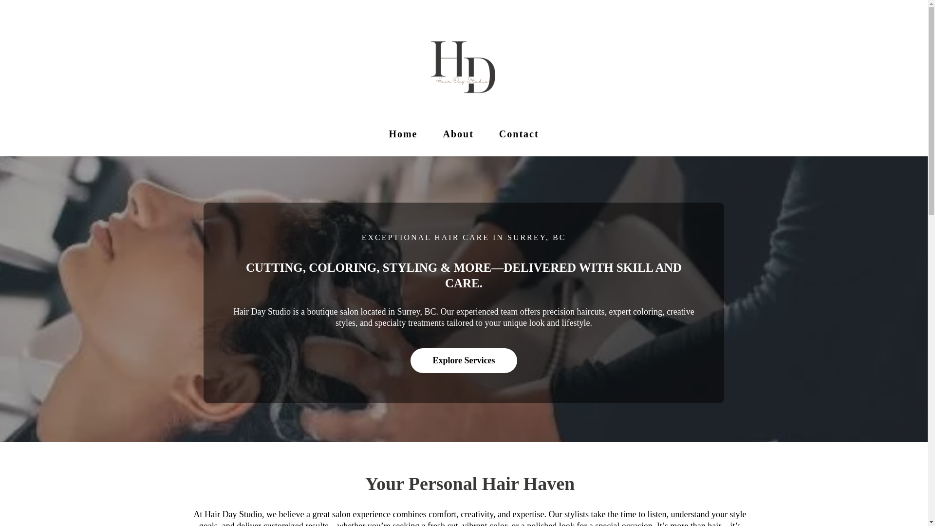 website screenshot of https://hairdaystudio.info/