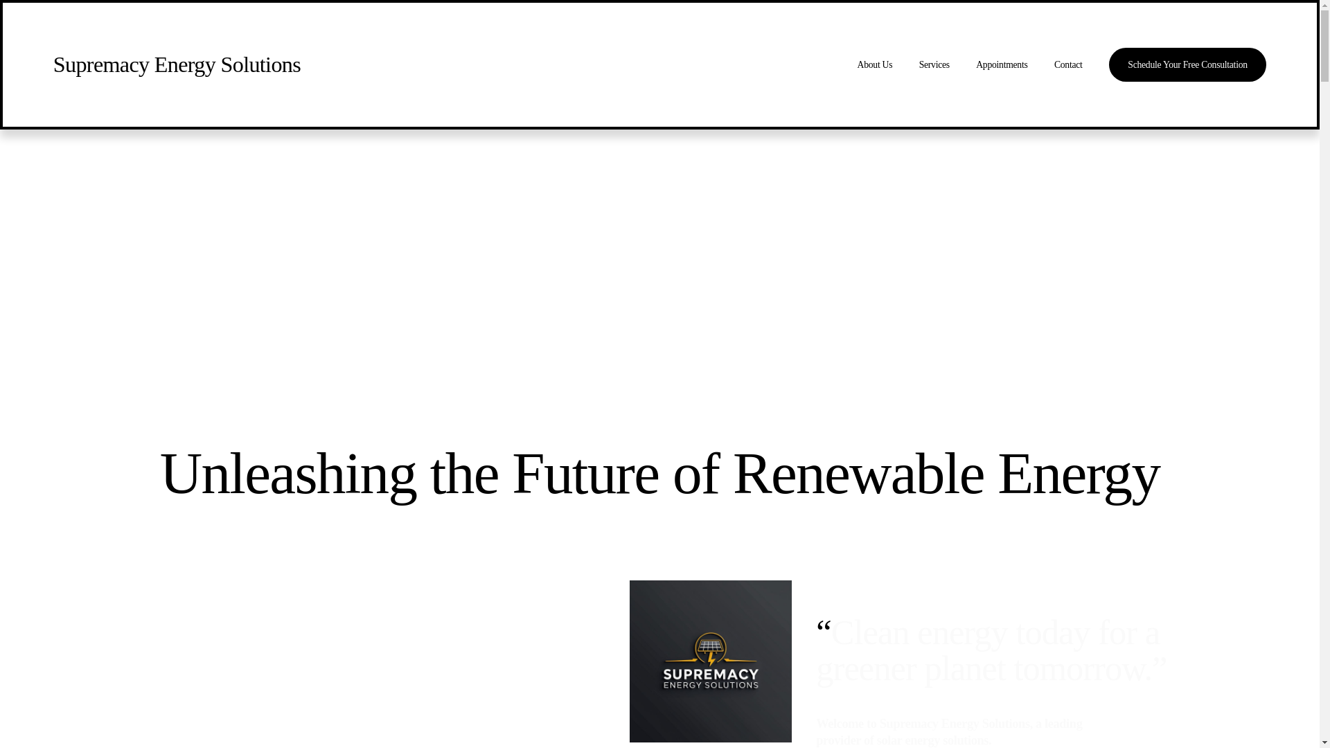 website screenshot of https://supremacyenergysolution.com/