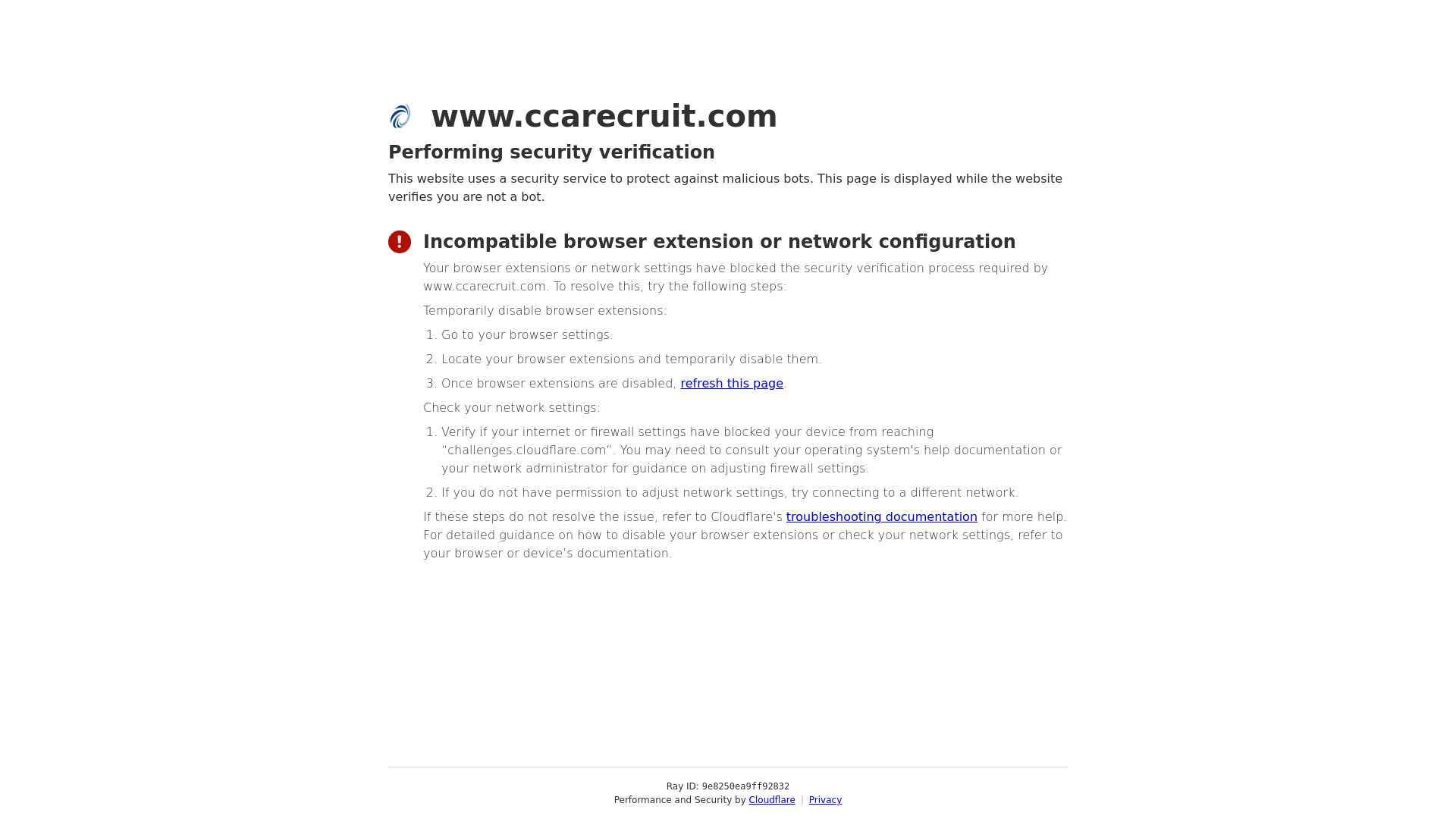 website screenshot of https://ccaexecutives.com