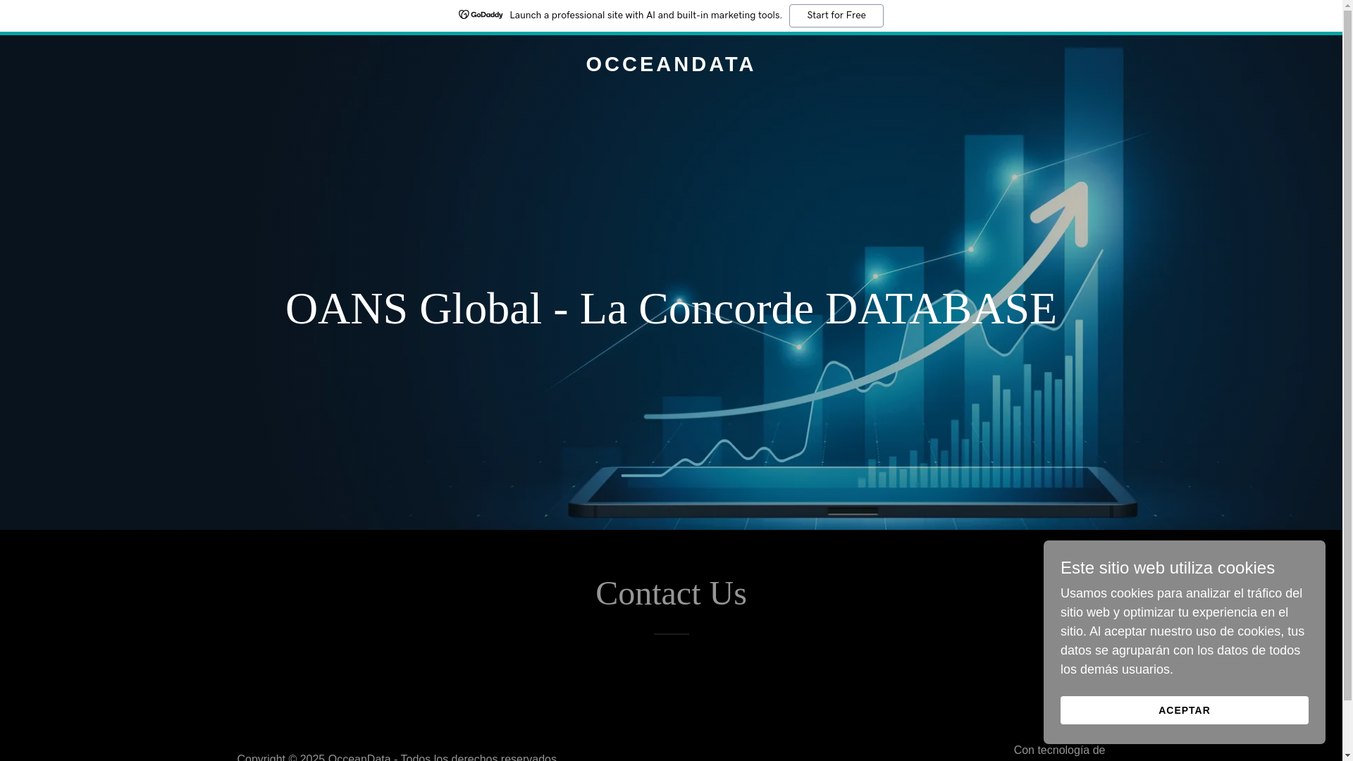 website screenshot of https://occeandata.com/