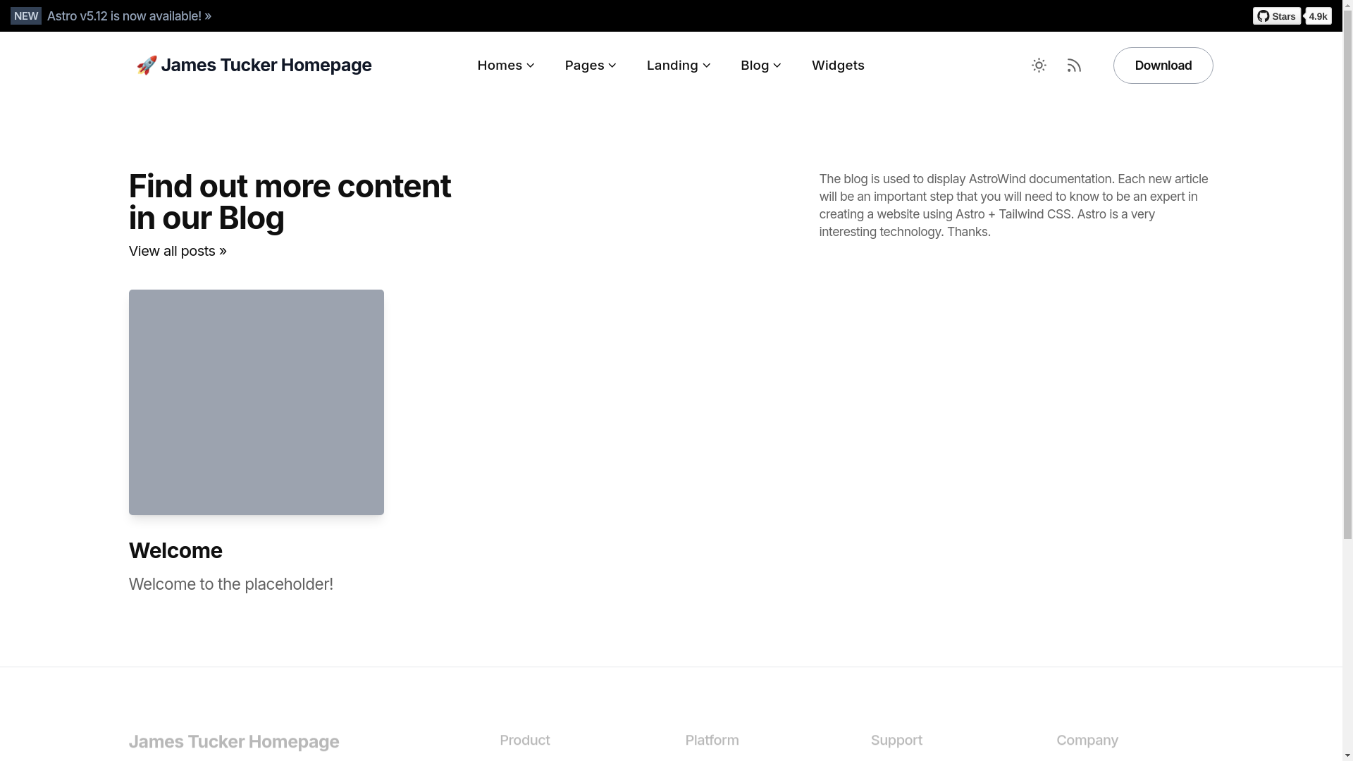 website screenshot of https://jamestucker-me-homepage.pages.dev/