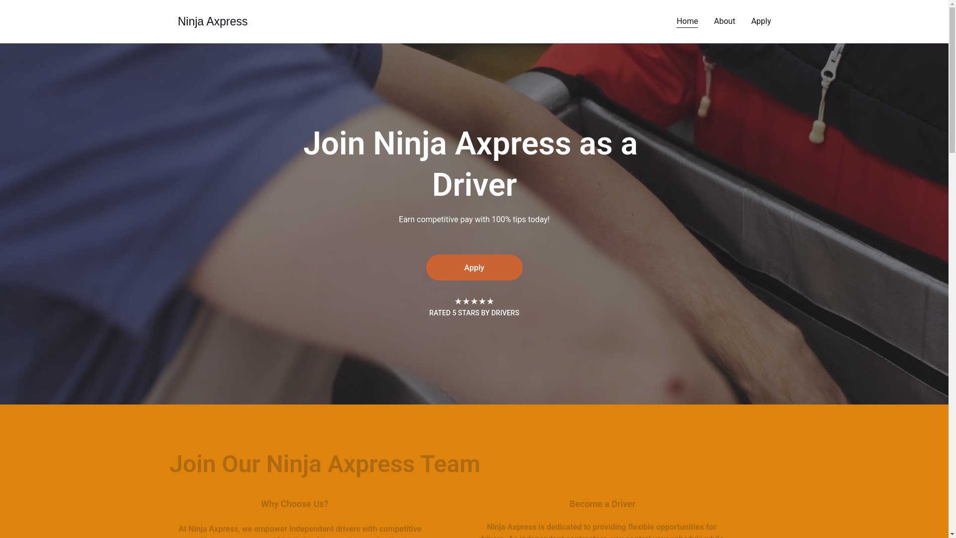 website screenshot of https://ninjaaxpressdriver.com/