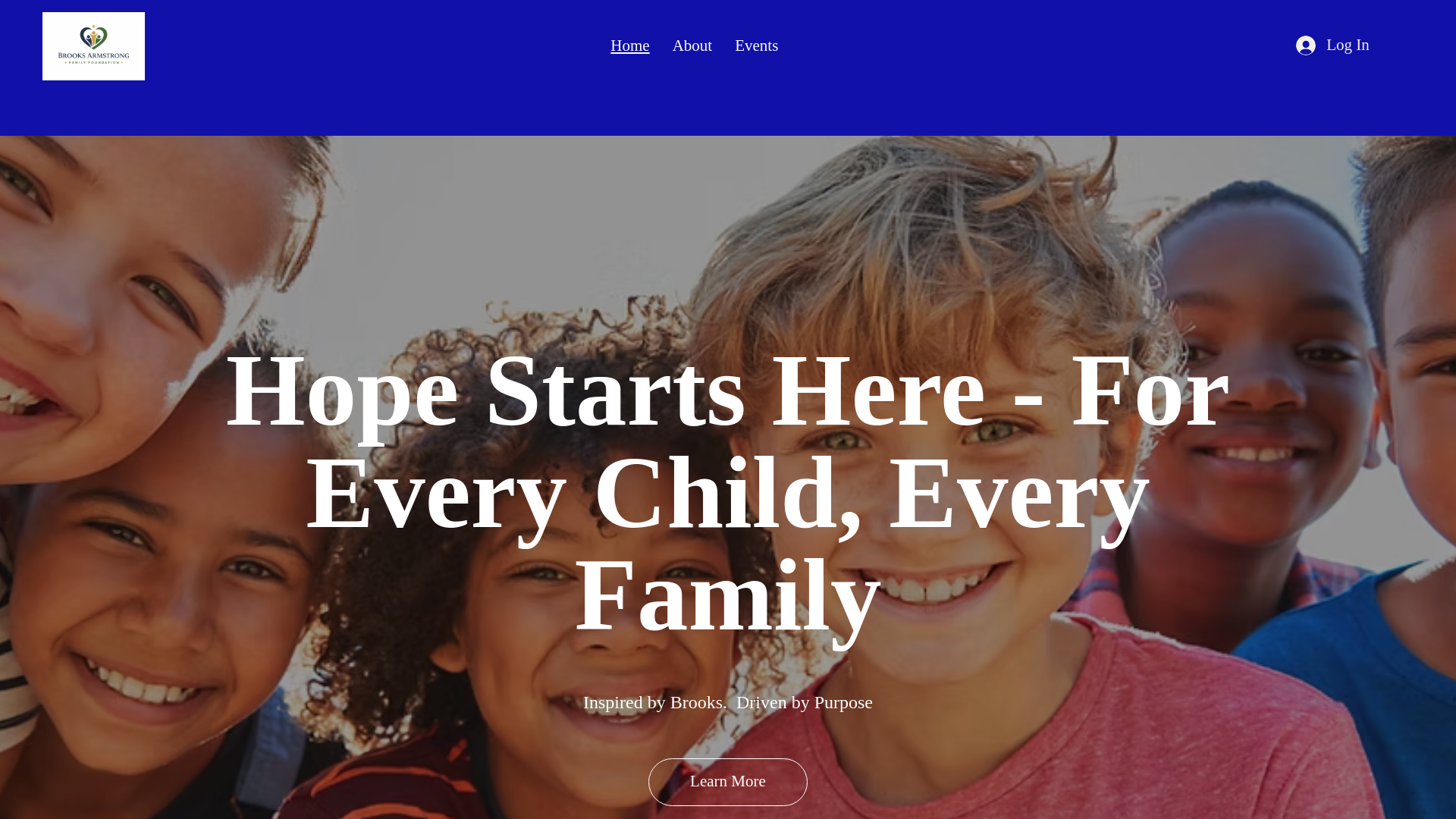 website screenshot of https://brooksarmstrongfamilyfoundation.com/