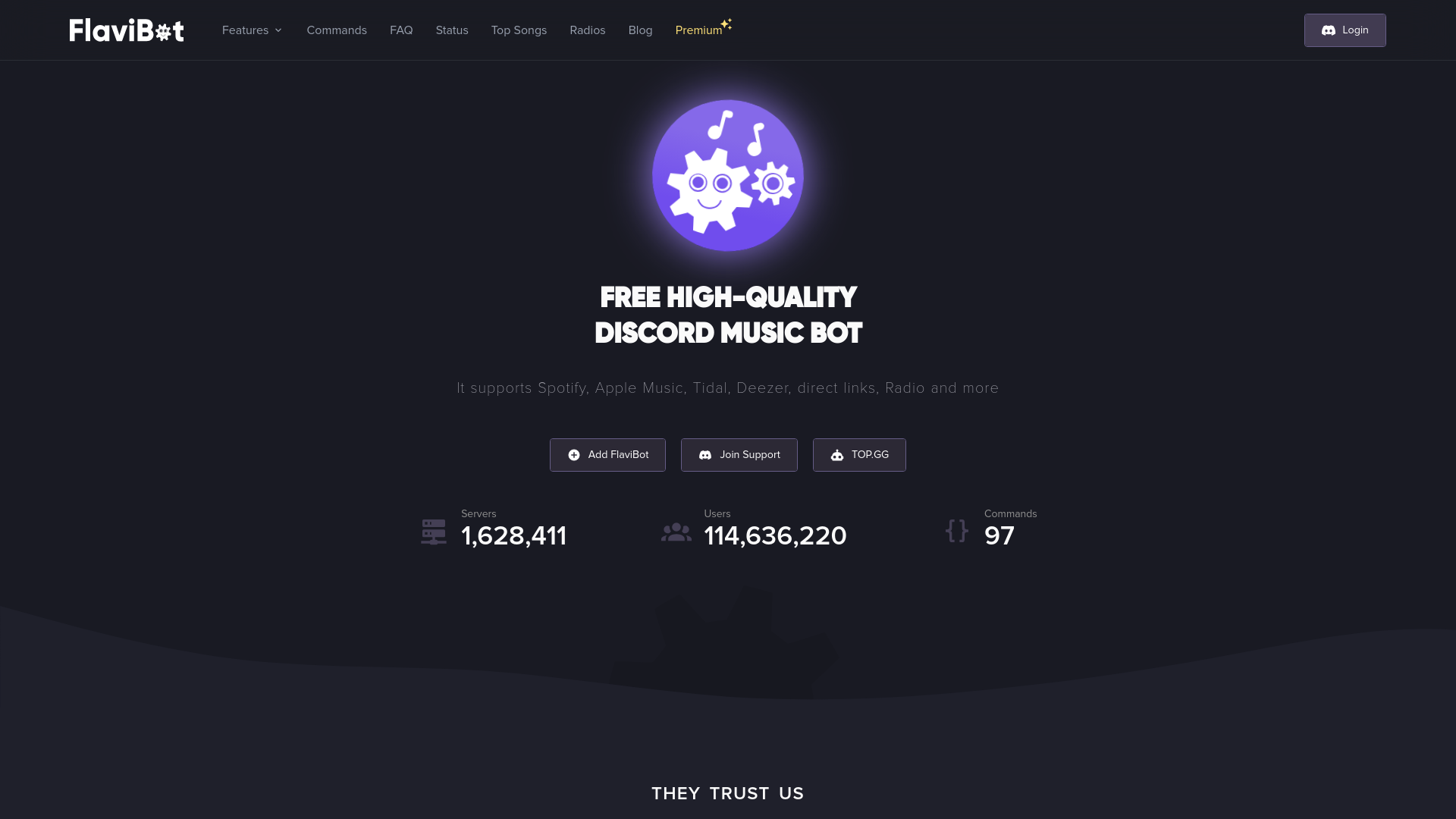 website screenshot of https://flavibot.xyz/