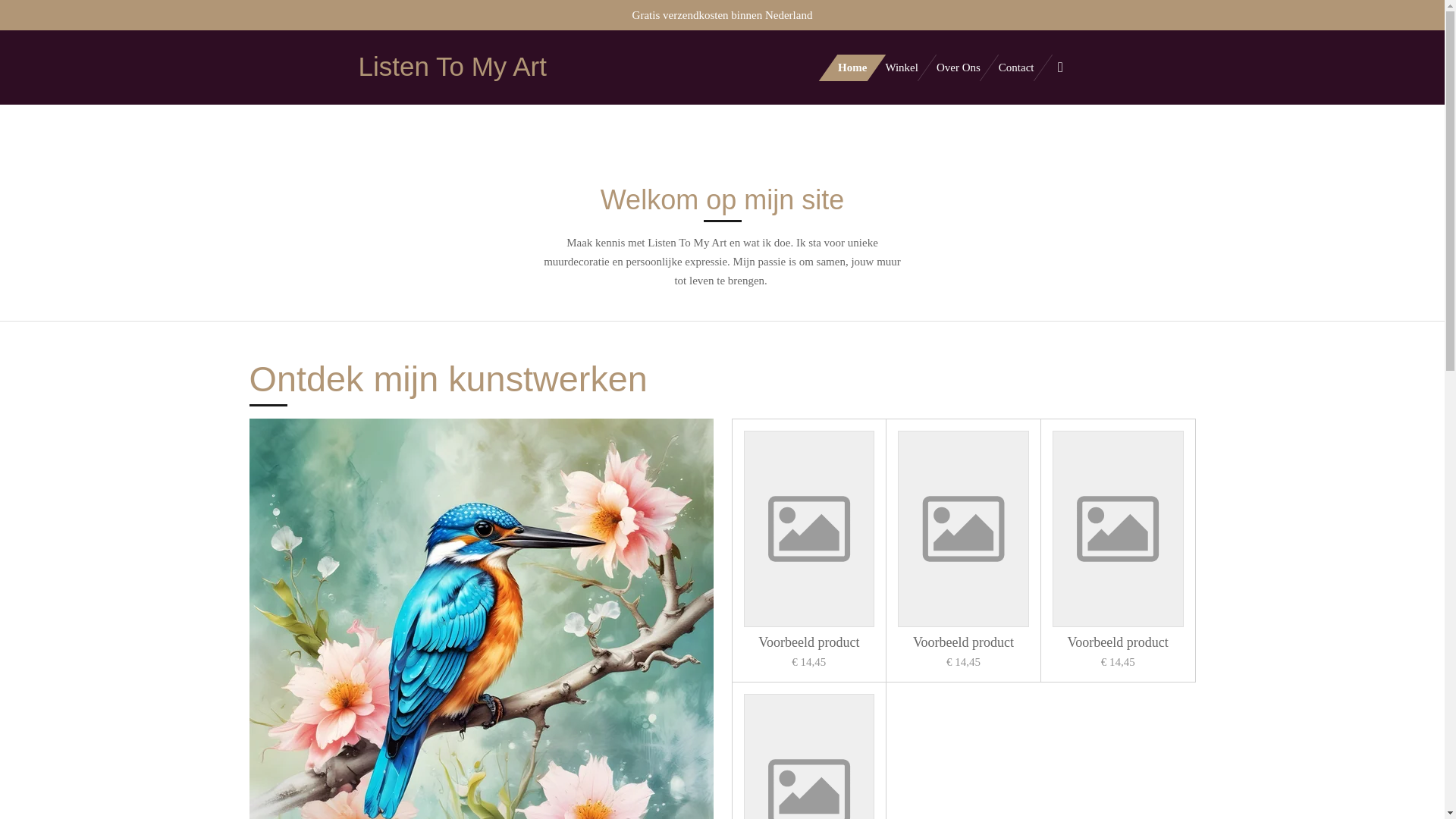 website screenshot of https://listentomyart.nl/