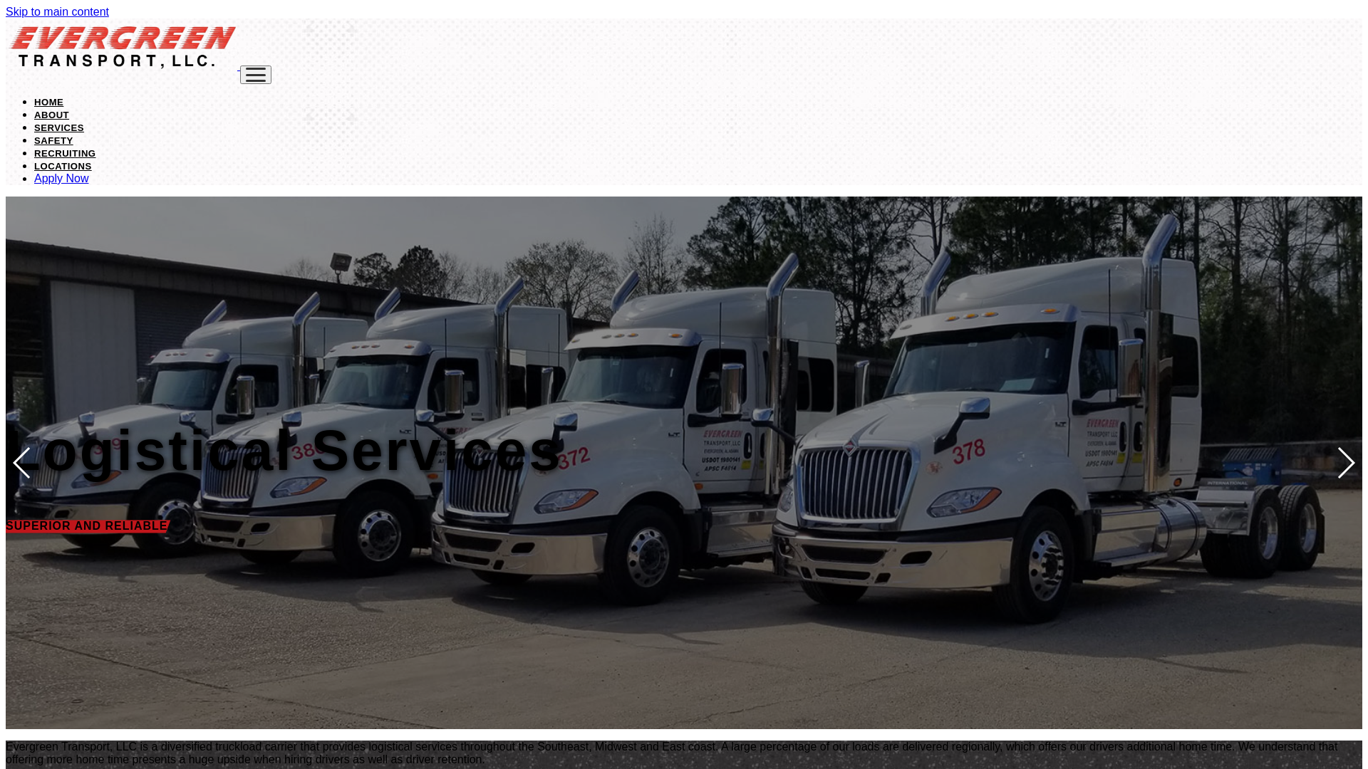 website screenshot of https://evergreentransport-dkb3p.kinsta.page