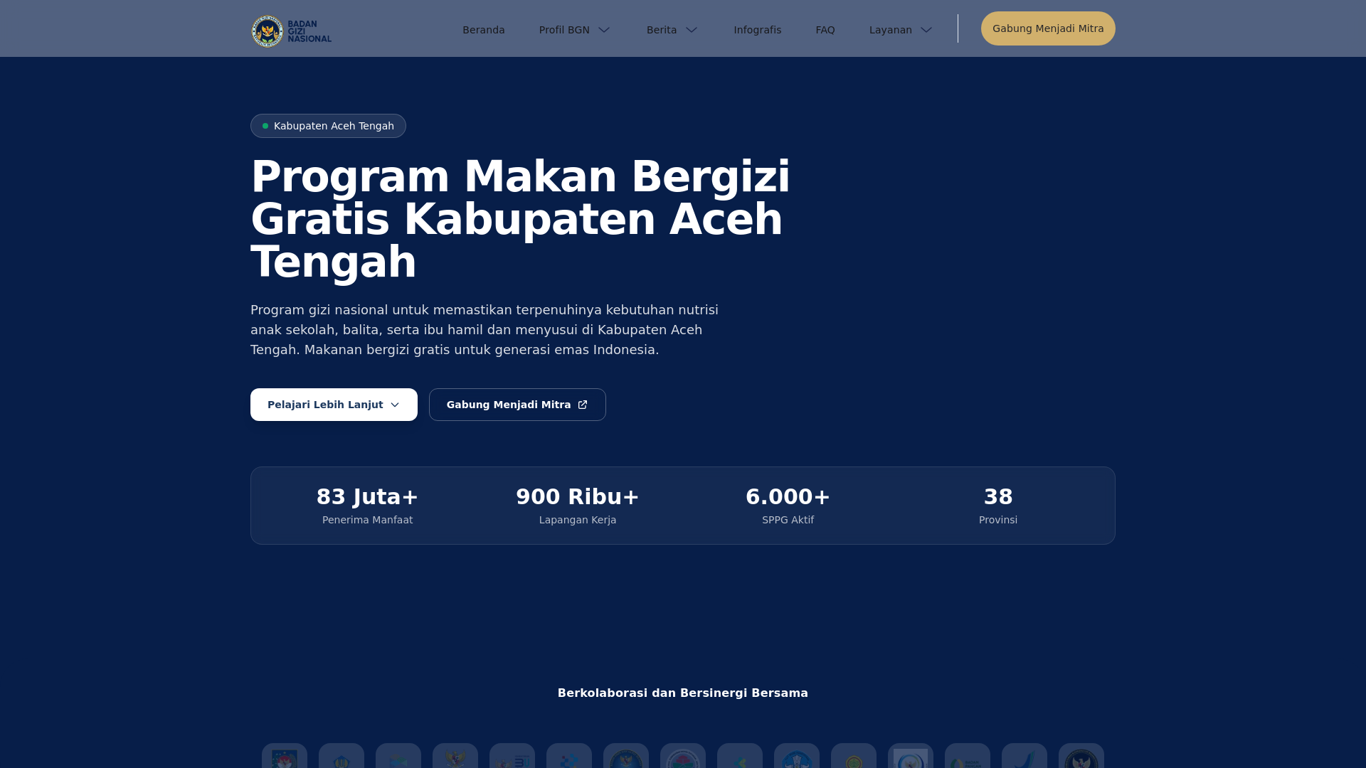 website screenshot of https://mbgacehtengahkab.com