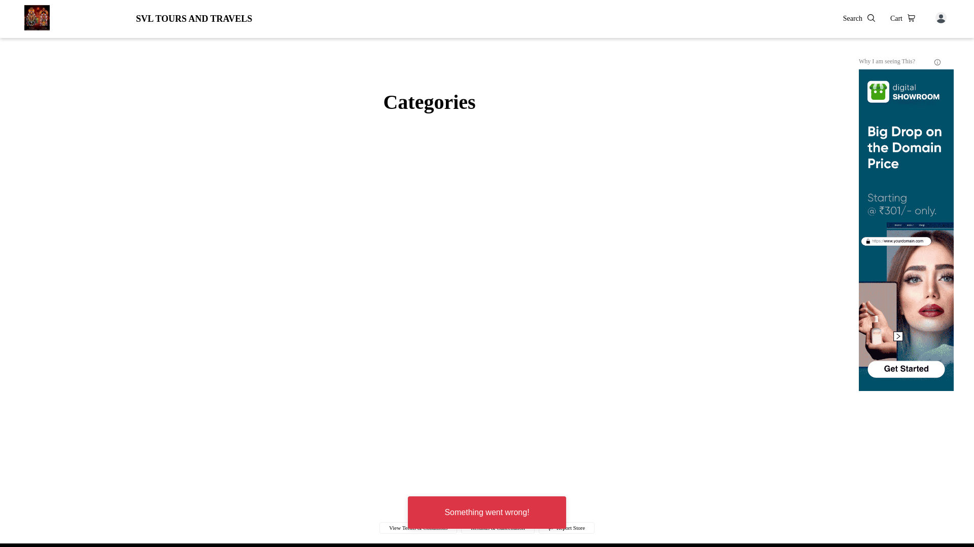 website screenshot of https://svltoursandtravels.com/