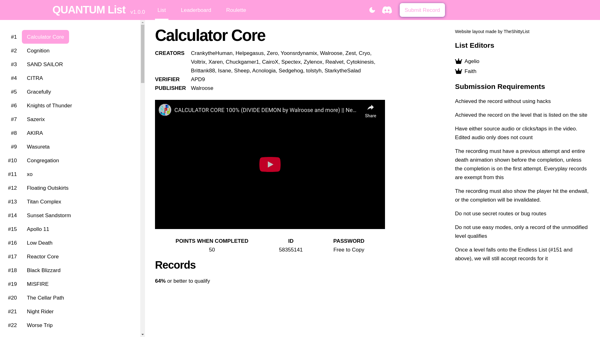 website screenshot of https://quantumlist.pages.dev/