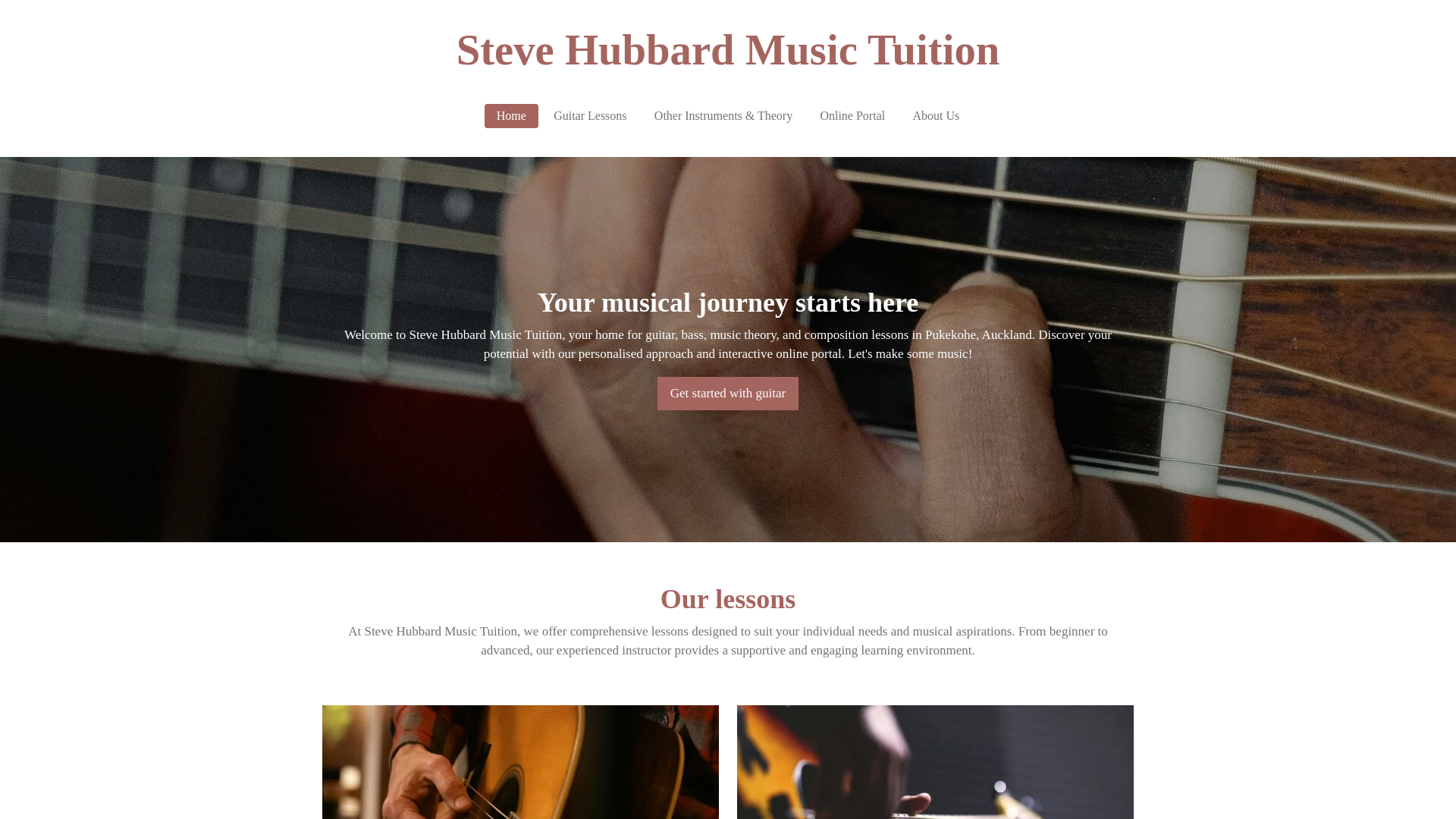 website screenshot of https://stevehubbardmusic.co.nz/