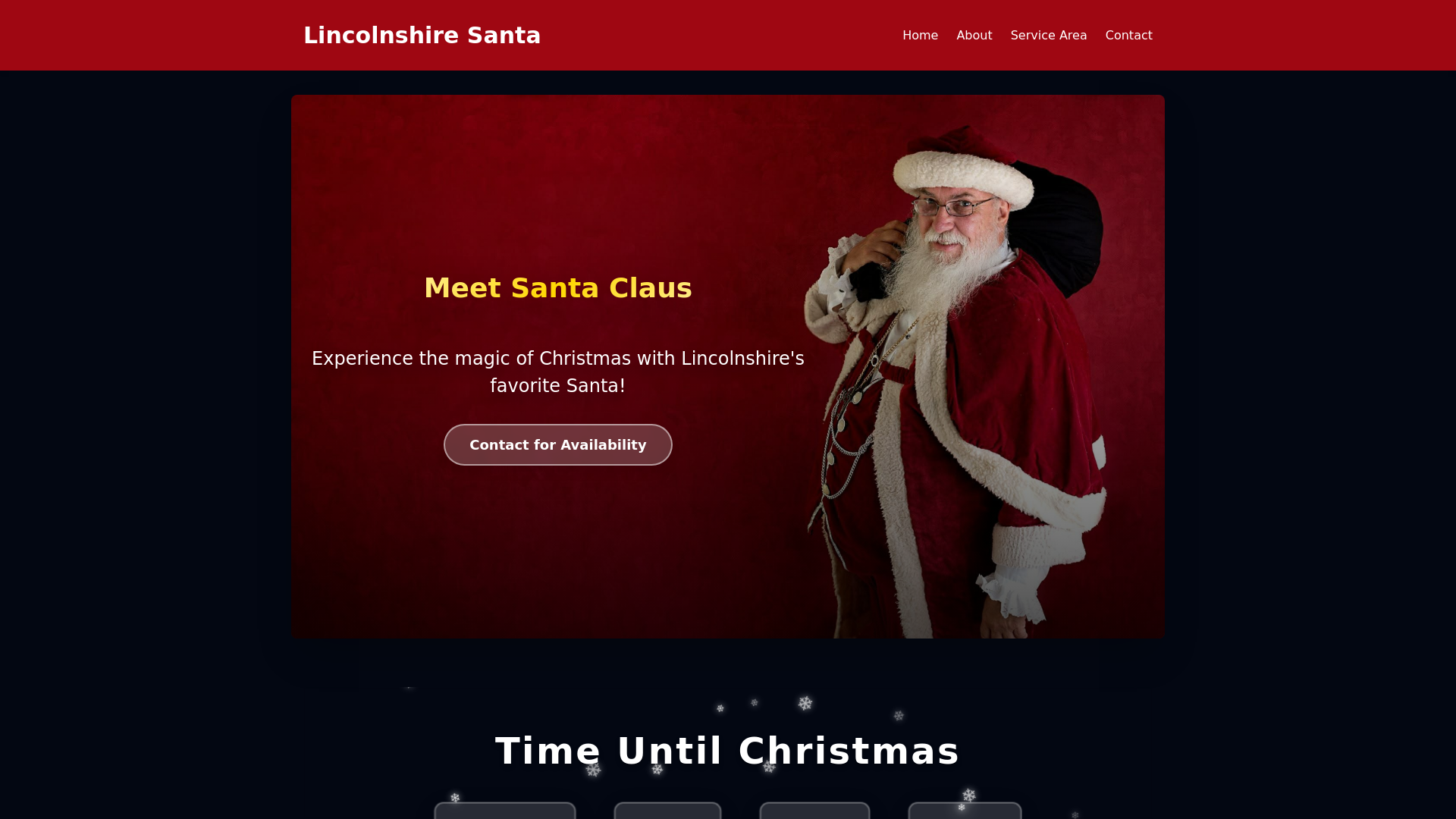 website screenshot of https://lincolnshiresanta.co.uk