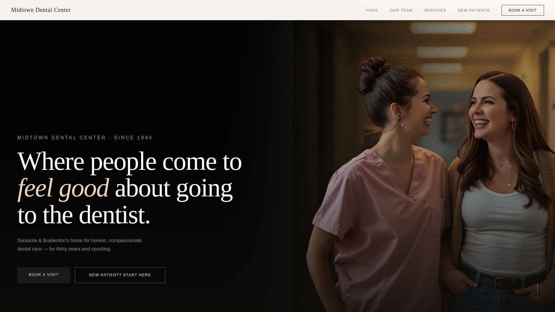 website screenshot of https://midtowndentalcenter.org