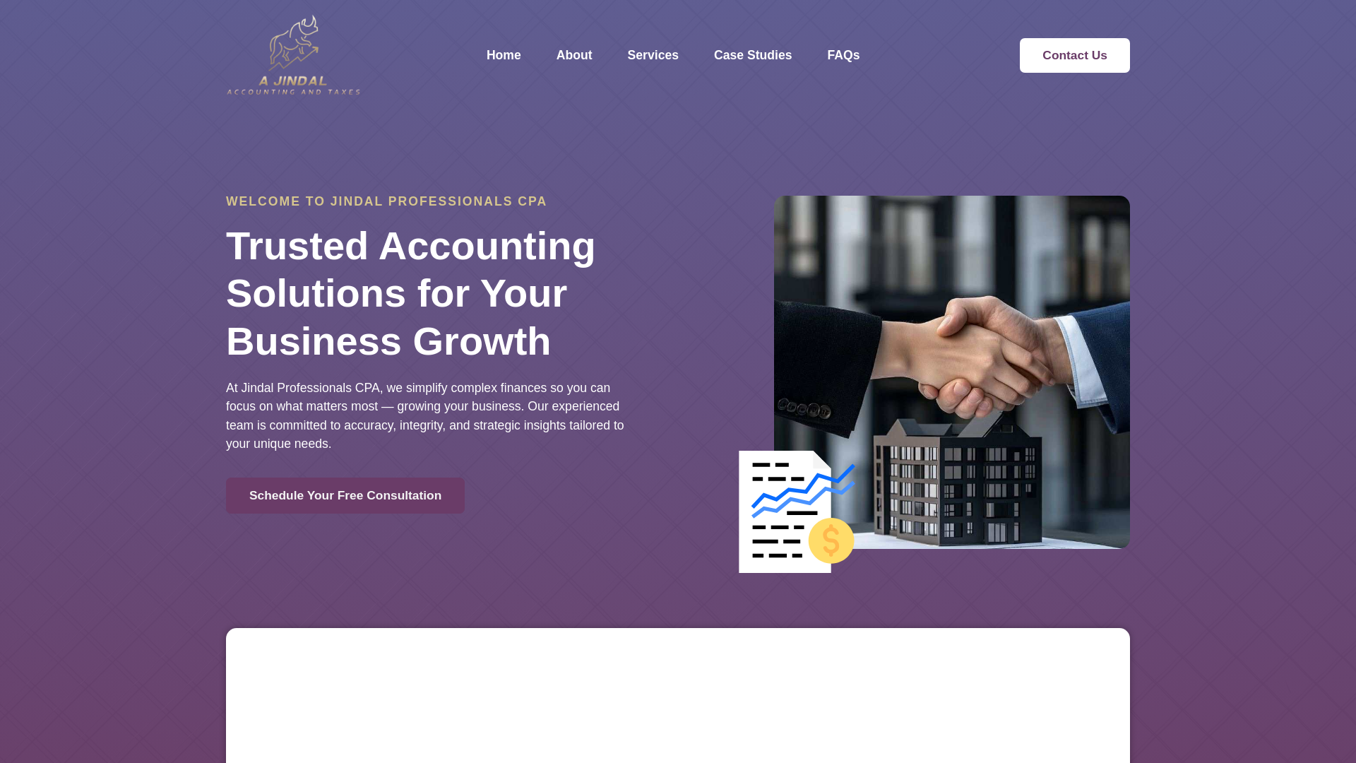 website screenshot of https://jindalprofessionals.ca/