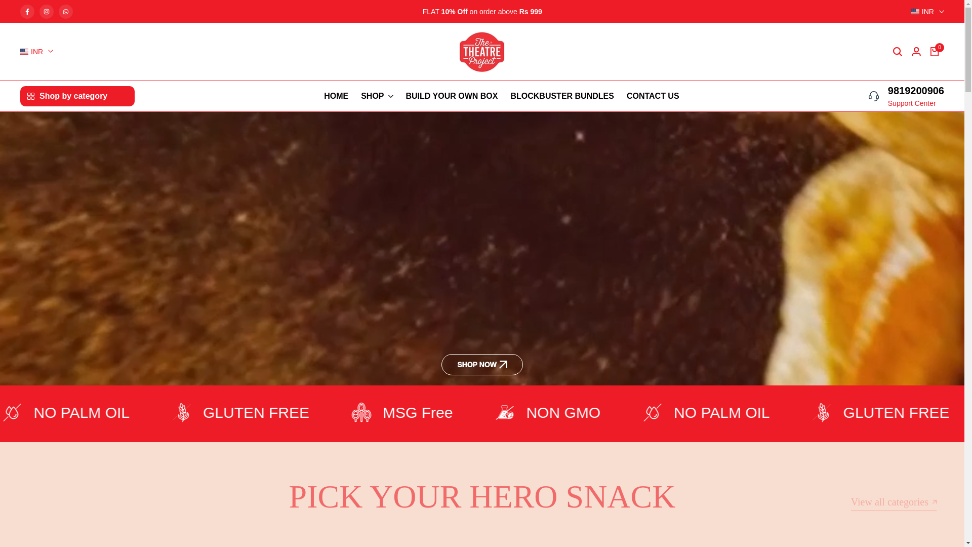 website screenshot of https://thetheatreproject.in/