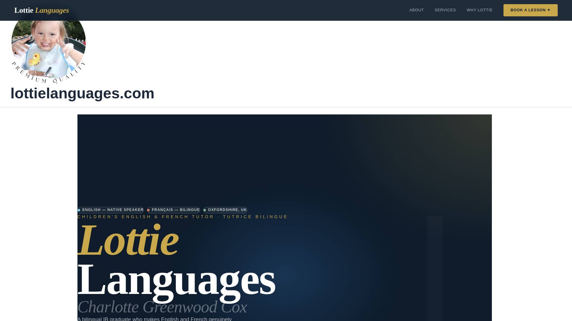 website screenshot of https://lottielanguages.com
