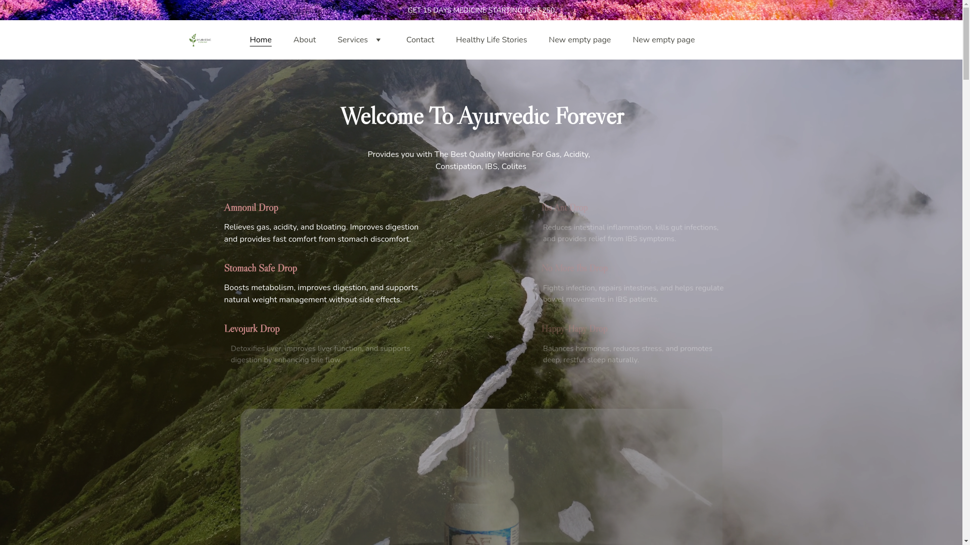 website screenshot of https://ayurvedicforever.in/
