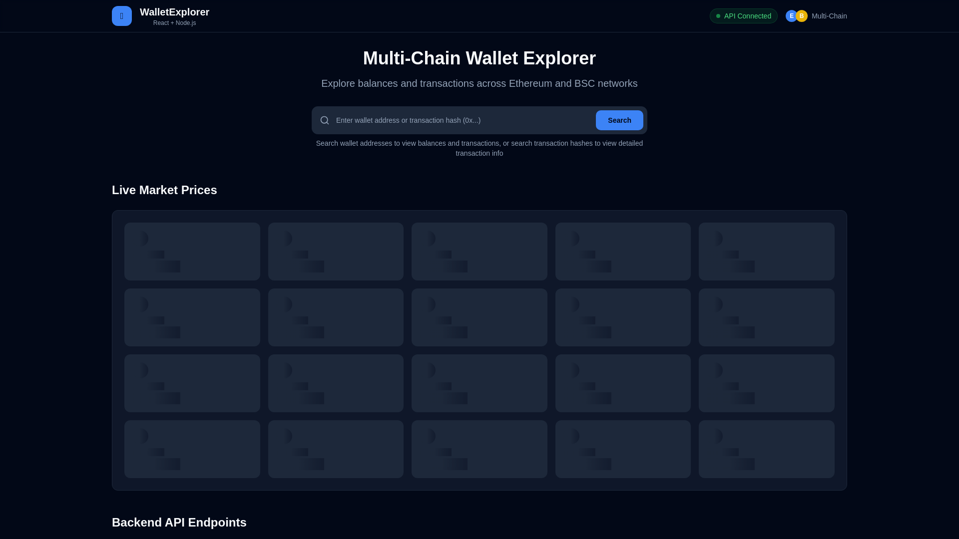 website screenshot of https://blockchain-explorer.network/