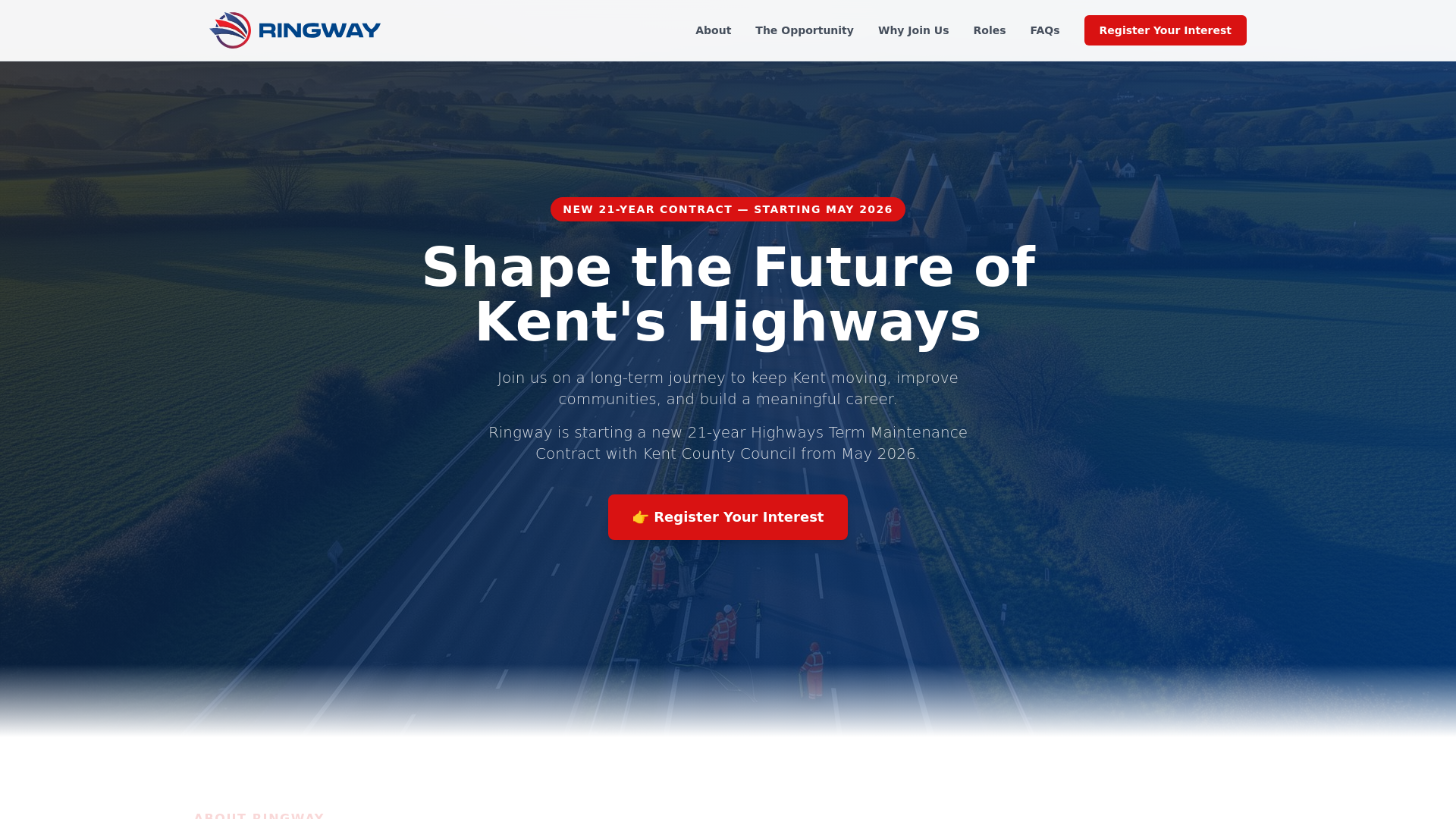 website screenshot of https://ringwaykentopportunities.com