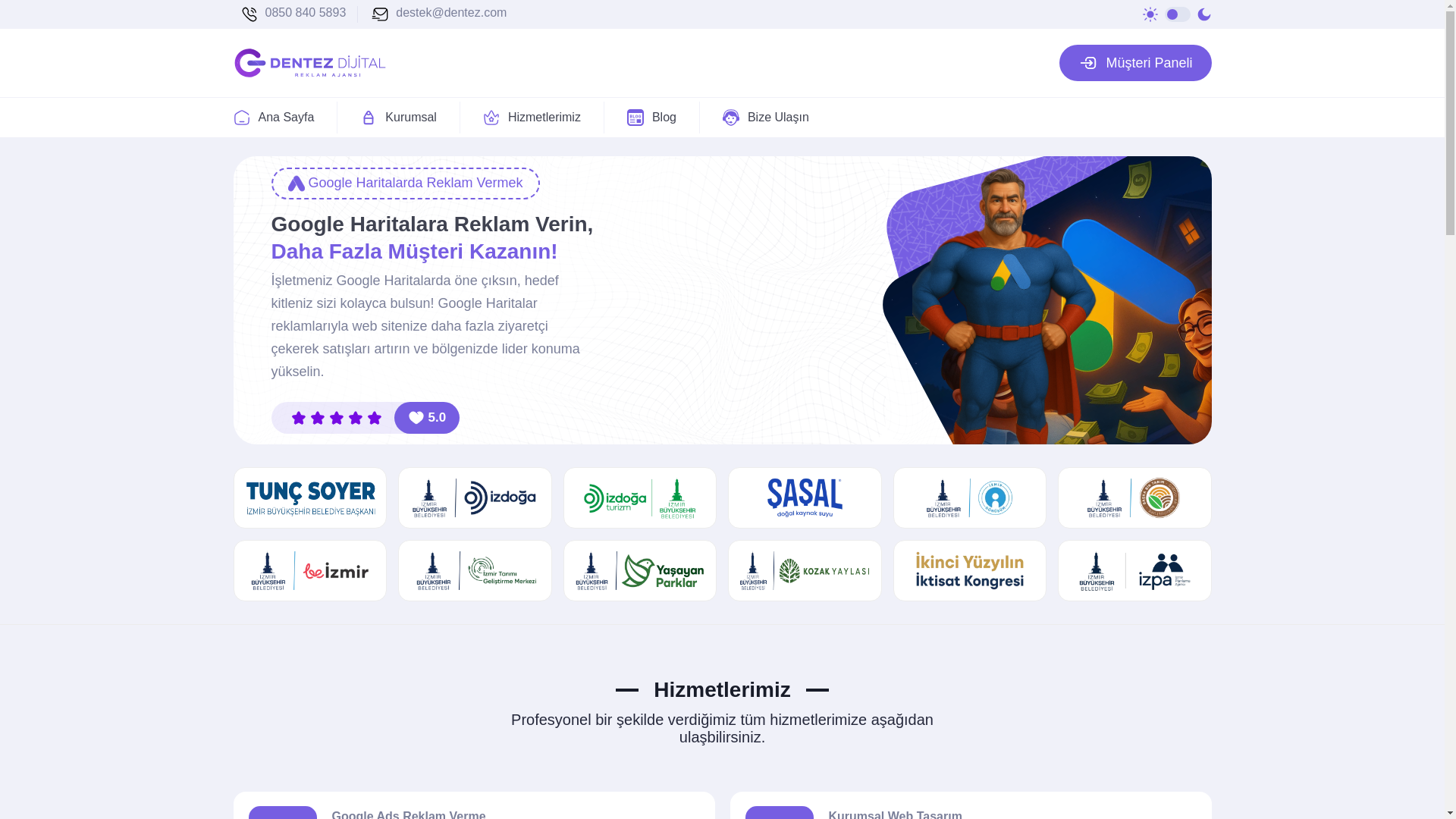 website screenshot of https://haritalarareklamverme.com.tr/