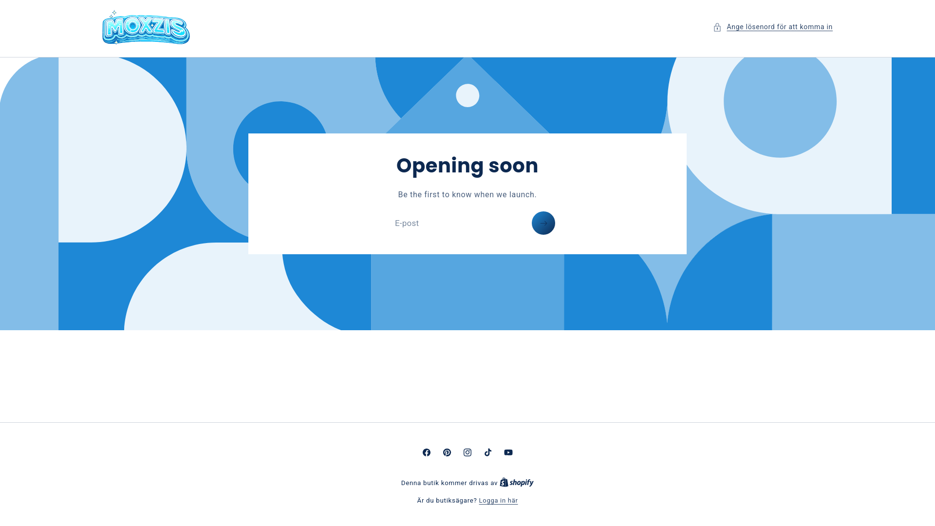 website screenshot of https://moxzis.se/