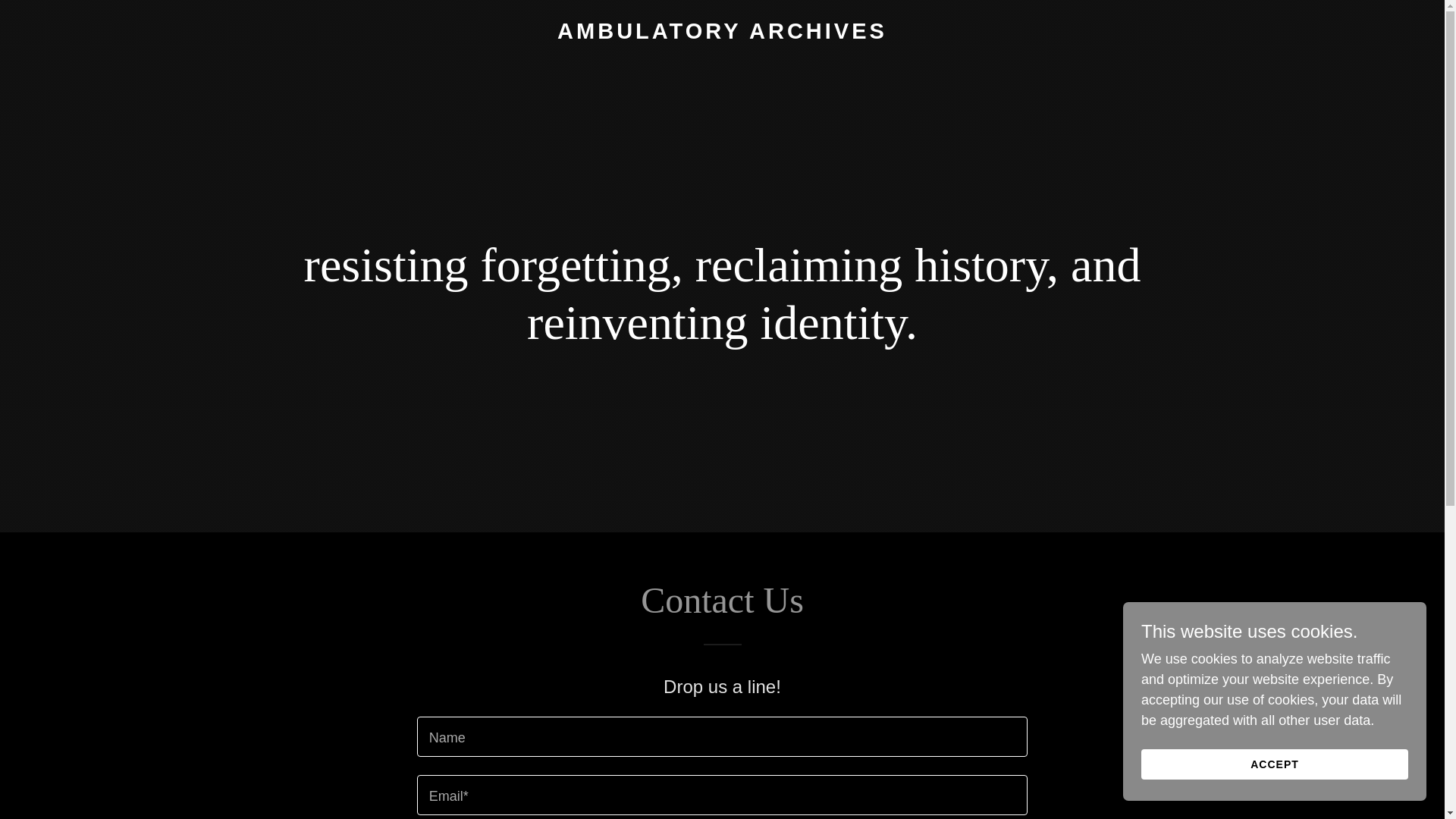 website screenshot of https://ambulatoryarchives.xyz/