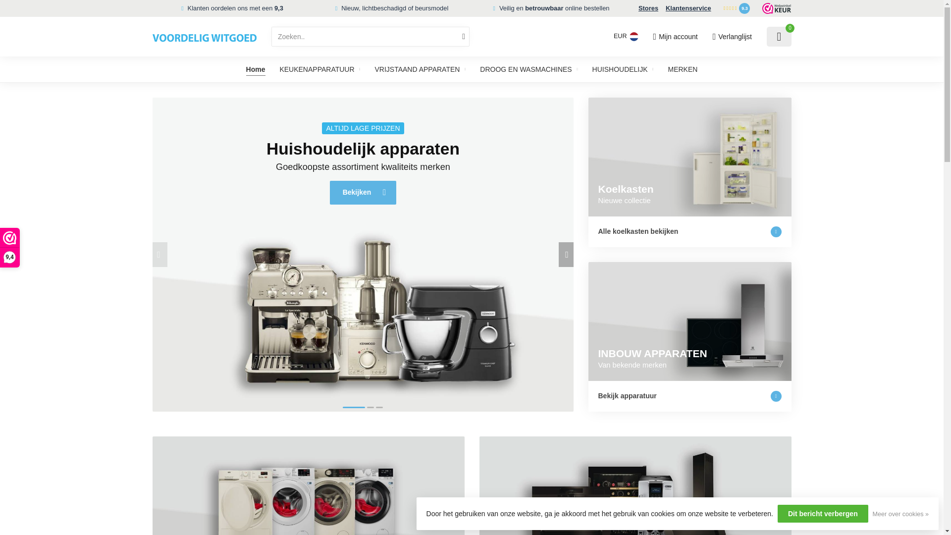 website screenshot of https://voordeligwitgoed.nl/