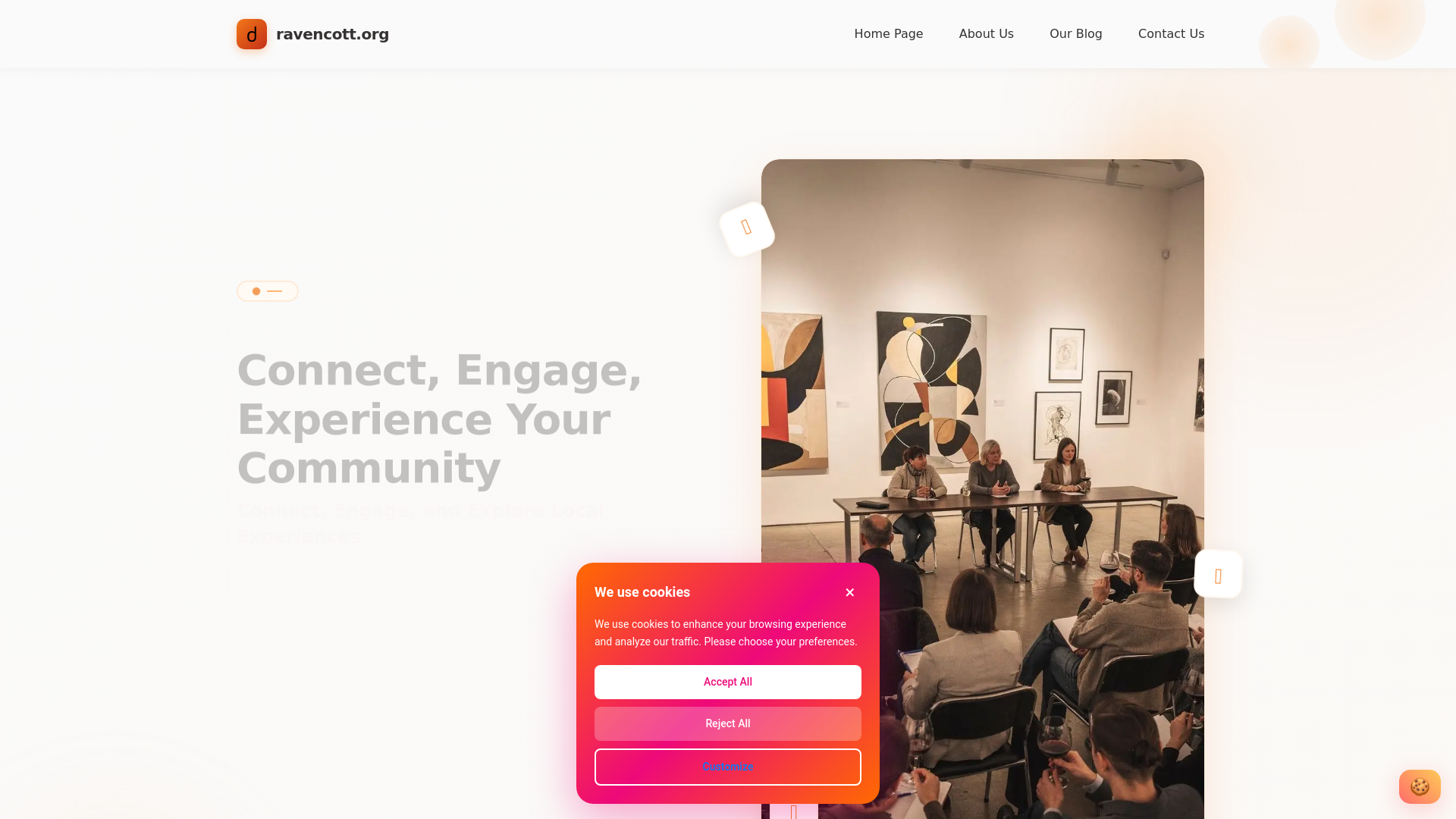 website screenshot of https://ravencott.org/