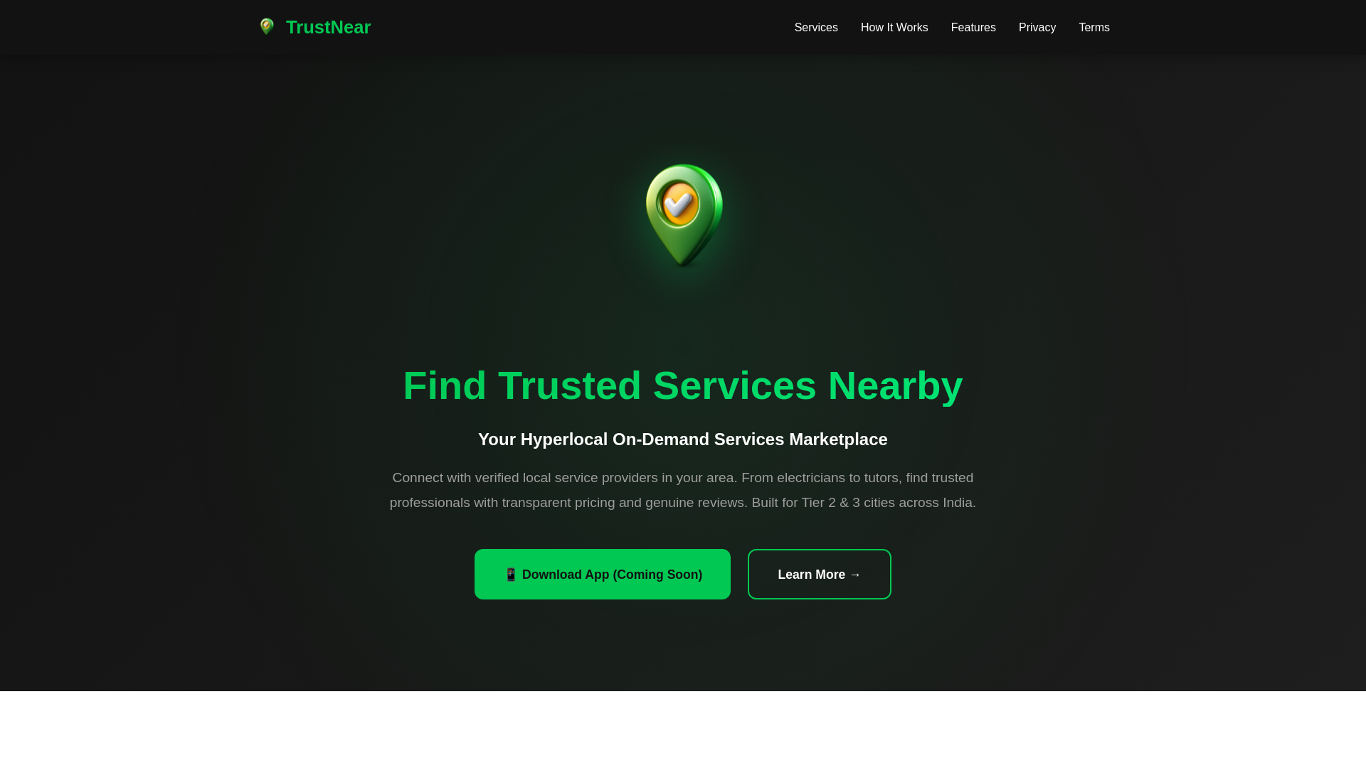 website screenshot of https://trustnear.app/
