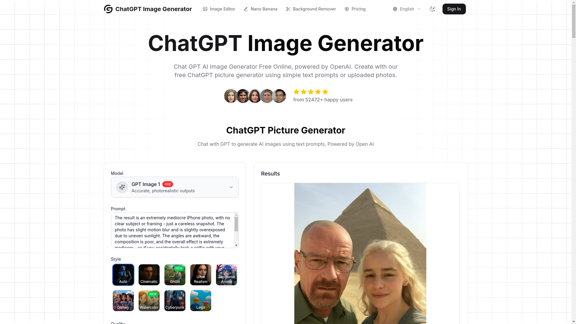 website screenshot of https://chatgpt-image-generator.pages.dev/