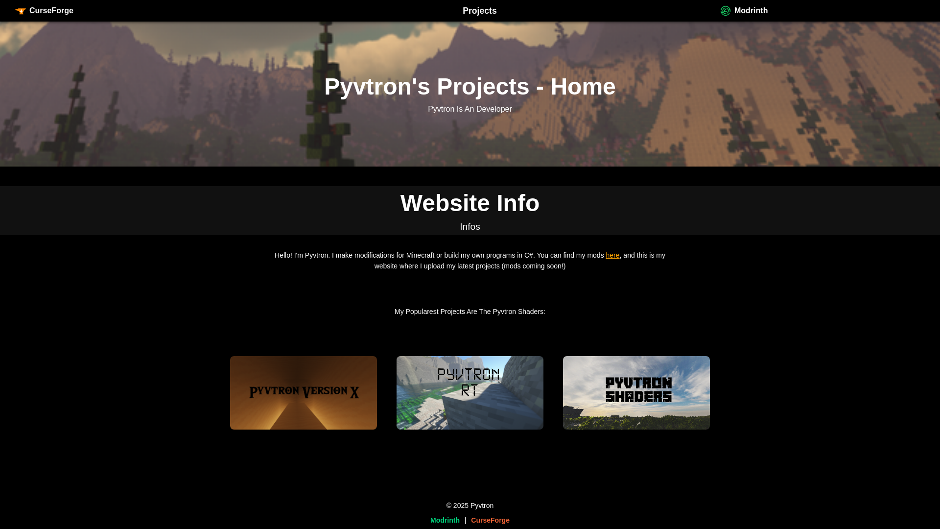website screenshot of https://pyvtron.pages.dev/