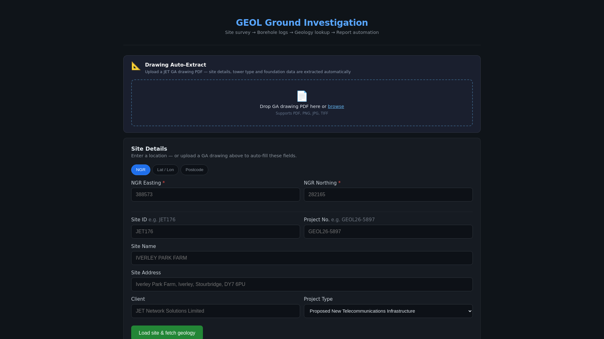 website screenshot of https://geol-app.pages.dev/