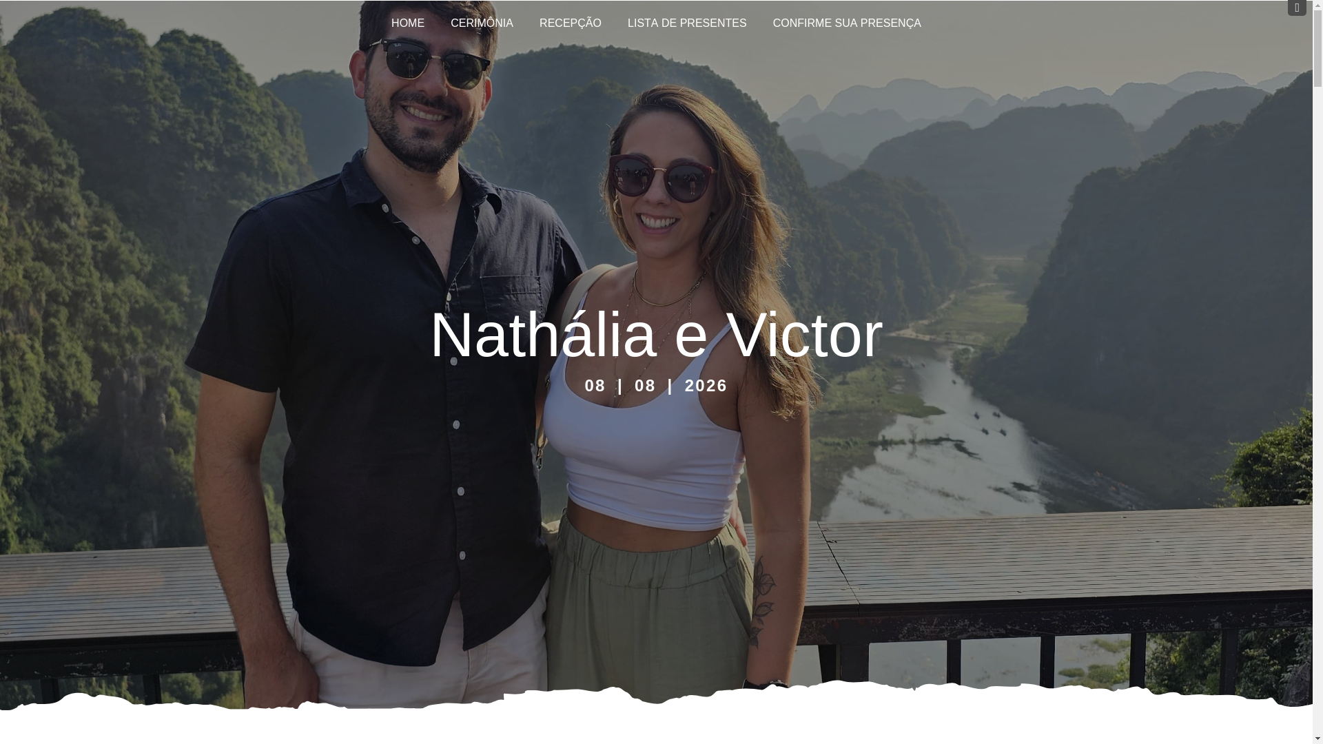 website screenshot of https://nathaliaevictor2026.com.br/