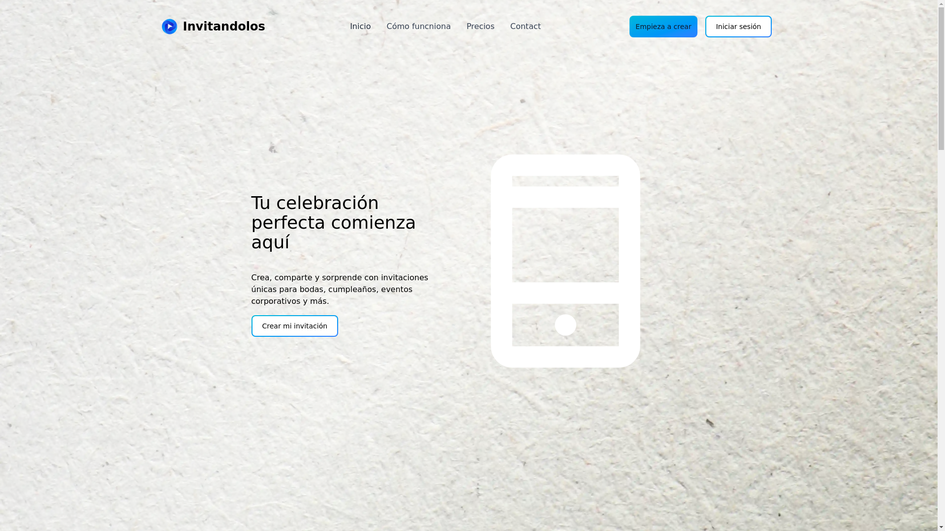 website screenshot of https://invitandolos-web.pages.dev/