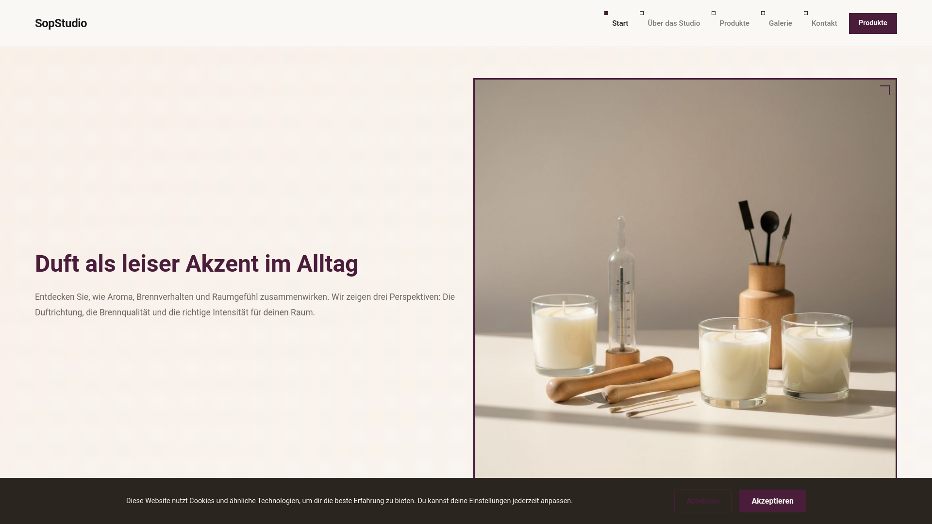 website screenshot of https://sopstudioe.com