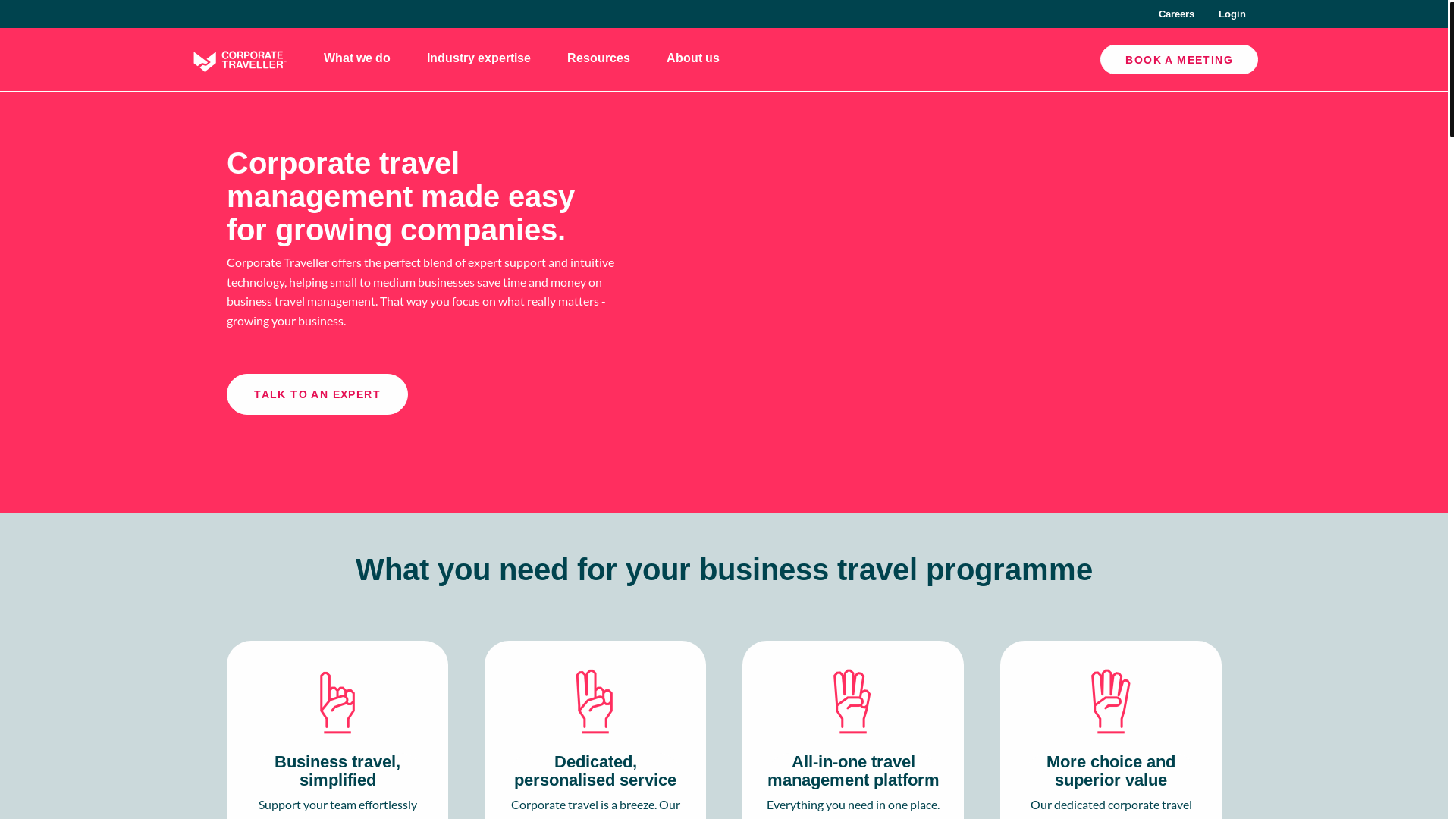 website screenshot of https://www.corptraveller.com/en-gb