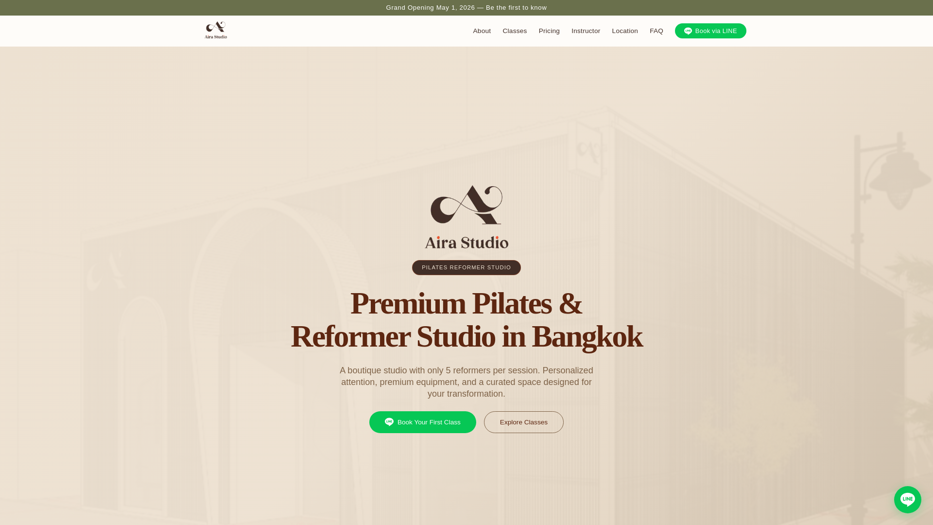 website screenshot of https://airastudiothailand.com/