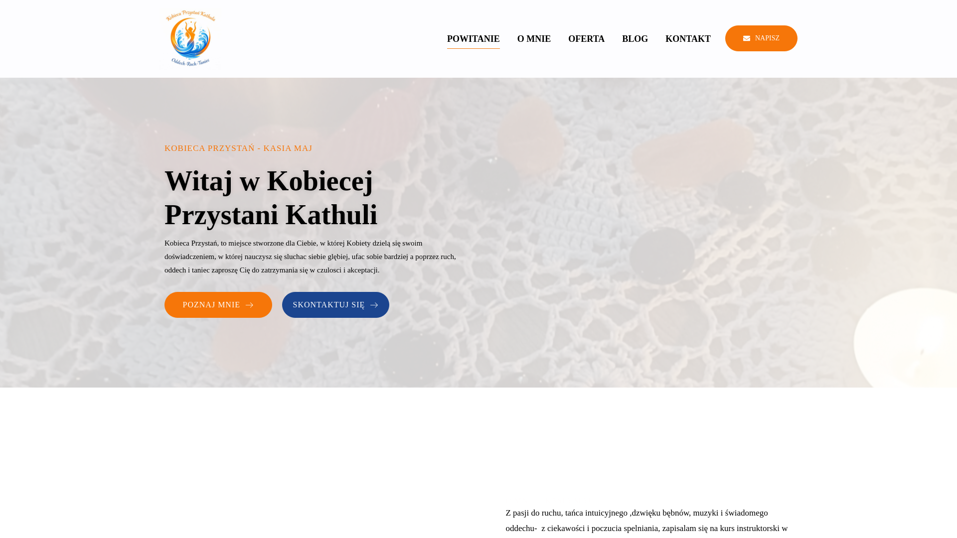 website screenshot of https://kobiecaprzystan-kathula.pl