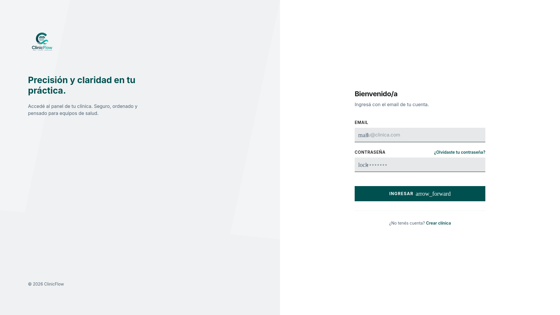 website screenshot of https://clinicflowapp.com.ar/