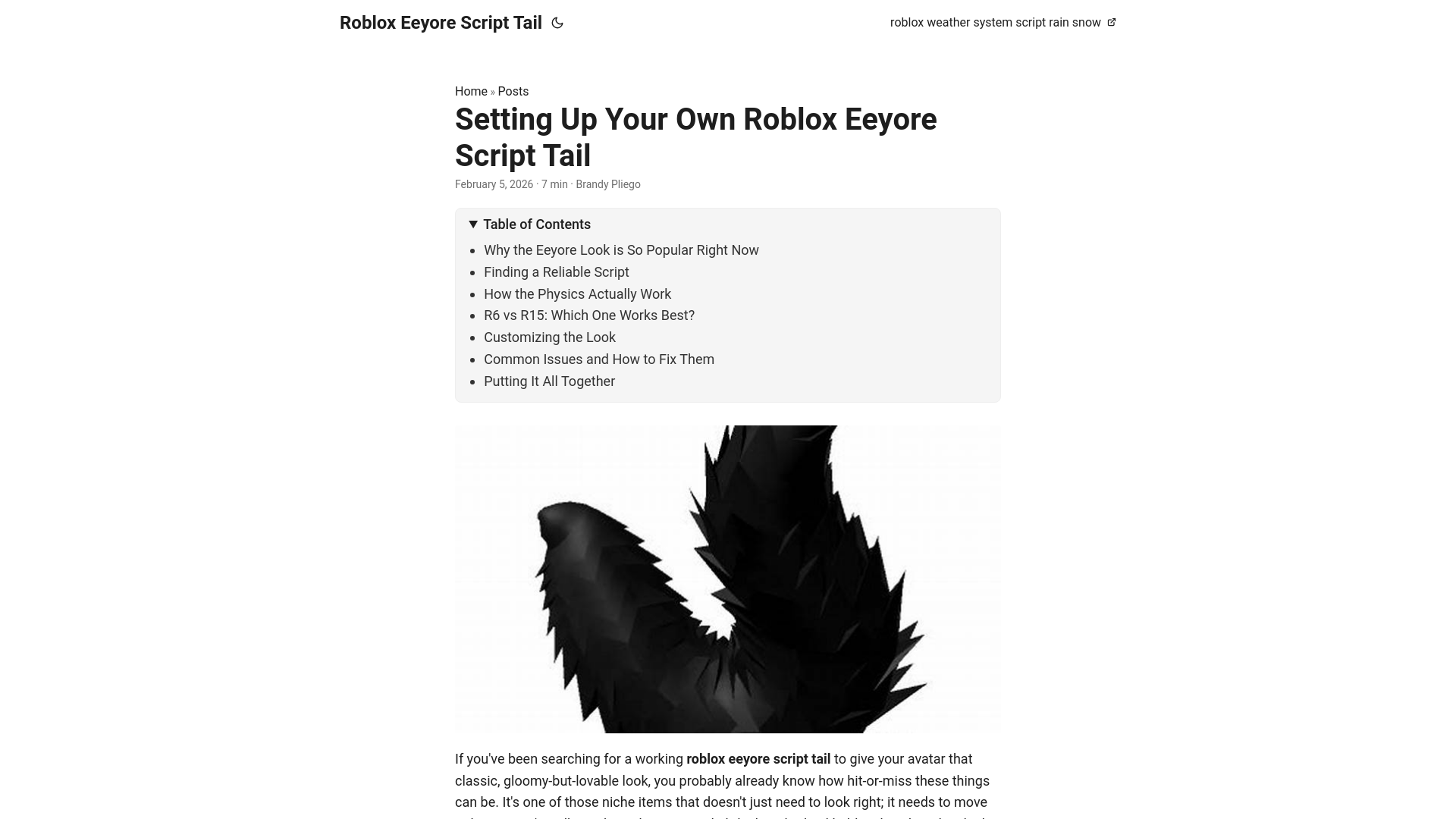 website screenshot of https://roblox-eeyore-script-tail.pages.dev/